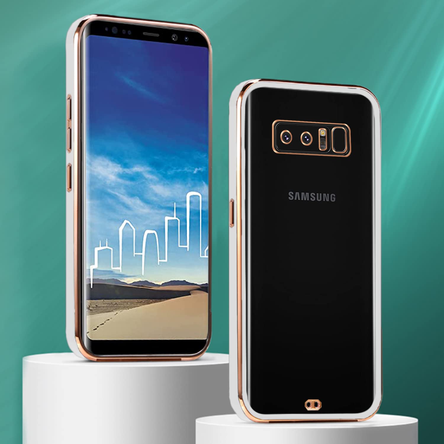 Samsung Note 8 Chrome back cover in white by Pikkme – photo 3