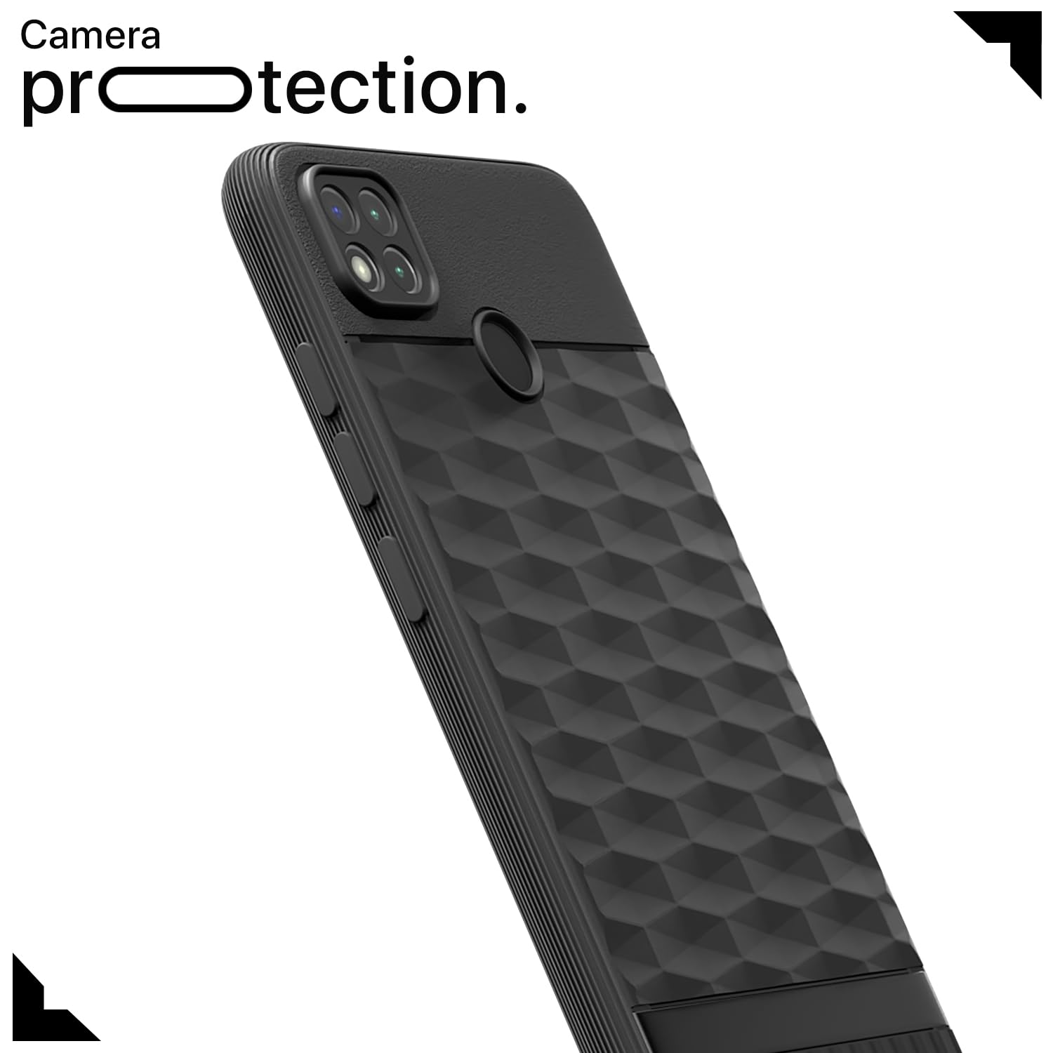 Pikkme Poco C31, Mi Redmi 10A / 10A Sport, Redmi 9 / Redmi 9 Activ / 9C Gencase Back Cover (Black)