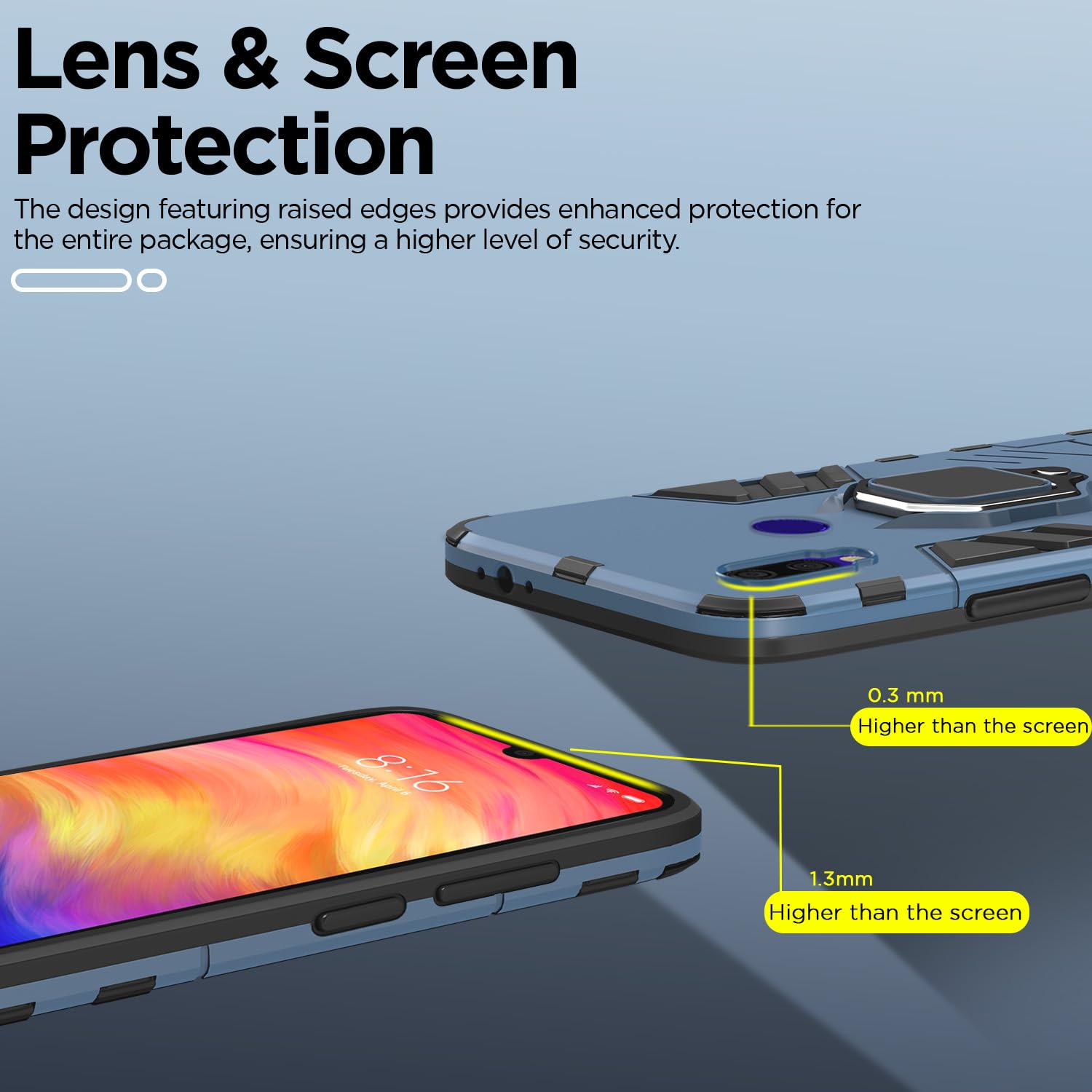 Pikkme Redmi Note 7 / Note 7 Pro/Note 7s D5 Tough Armor Back Cover | Blue