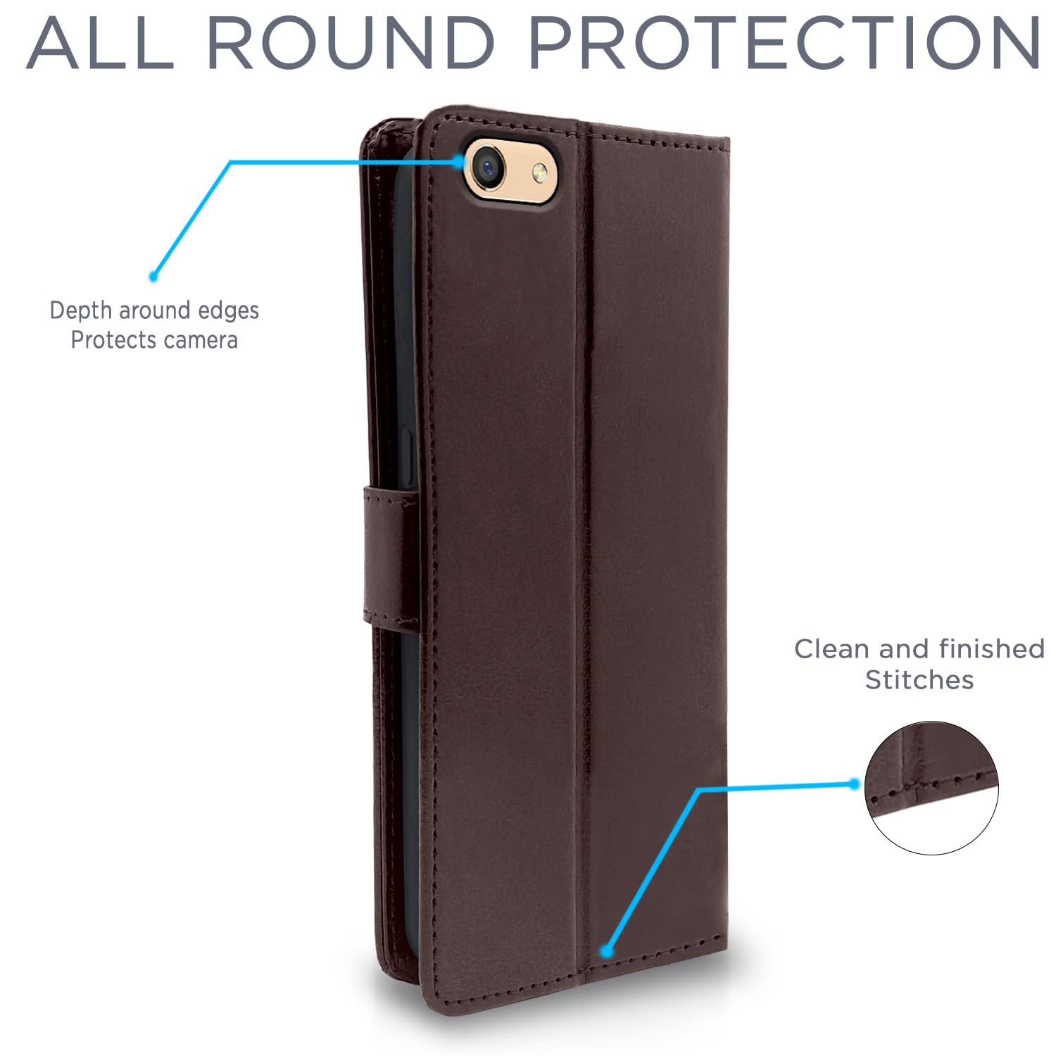 Pikkme Oppo F3 coffee wallet flip cover – photo 4