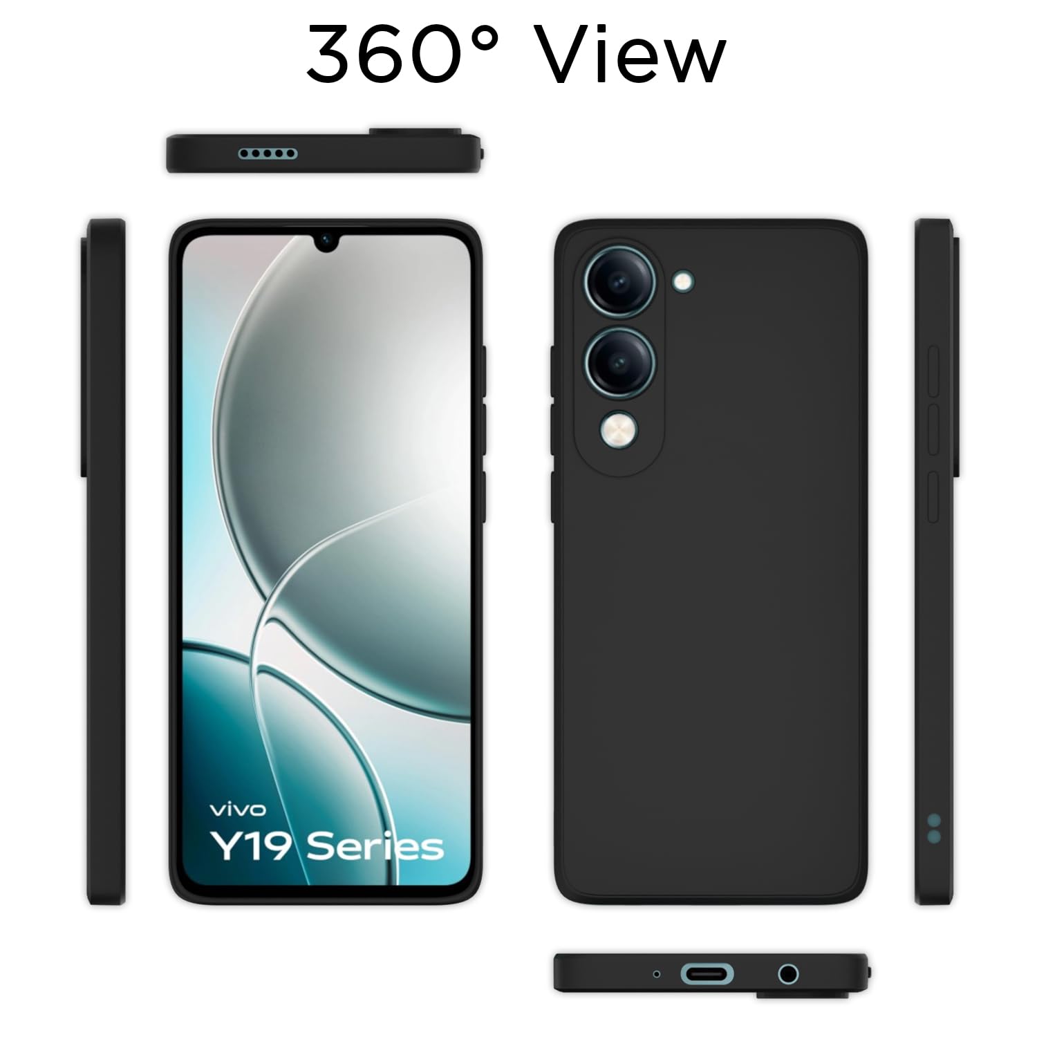 Pikkme Vivo Y19e / Y04 4G / Y29s 5G Soft Matte Silicone Shockproof Case (Black)