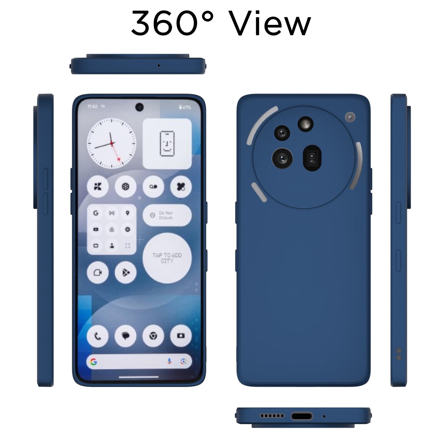 Pikkme Nothing Phone 3A Pro Soft Matte Silicone Shockproof Case (Blue)