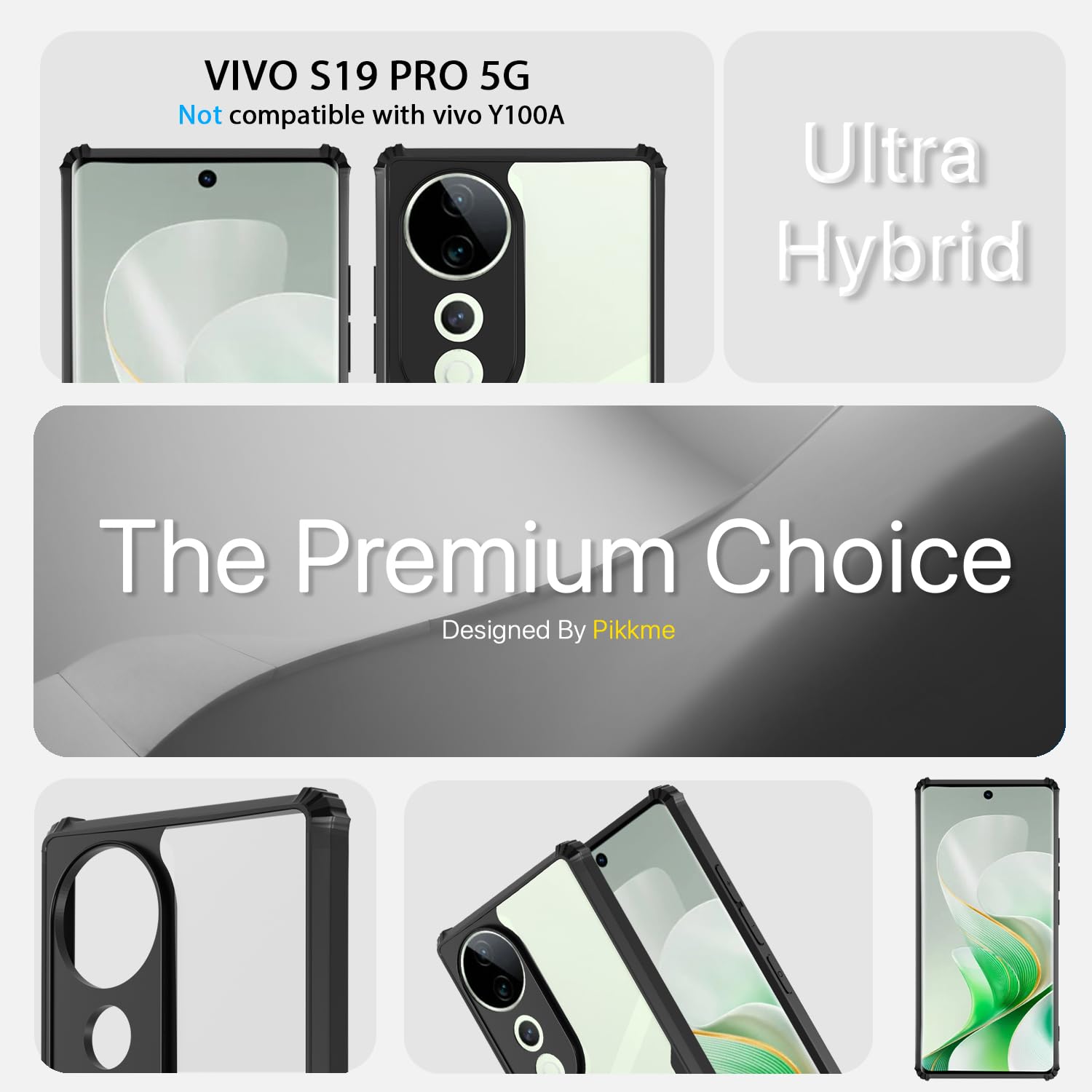 Vivo V40/V40 Pro/T3 Ultra 5G Clear mobile cover in black by Pikkme – photo 3
