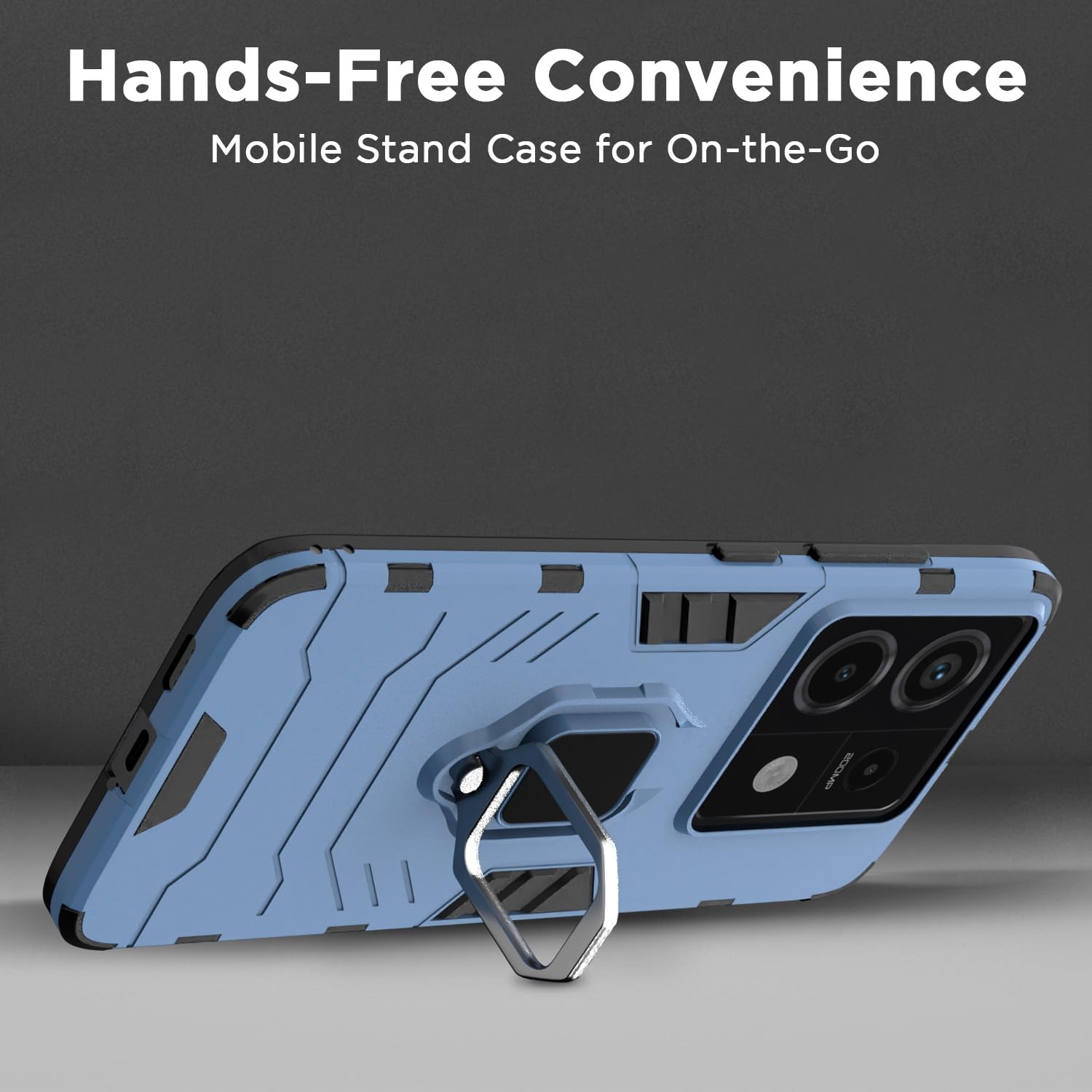 Pikkme Redmi Note 13 Pro 5G D5 Tough Armor Back Cover | Blue