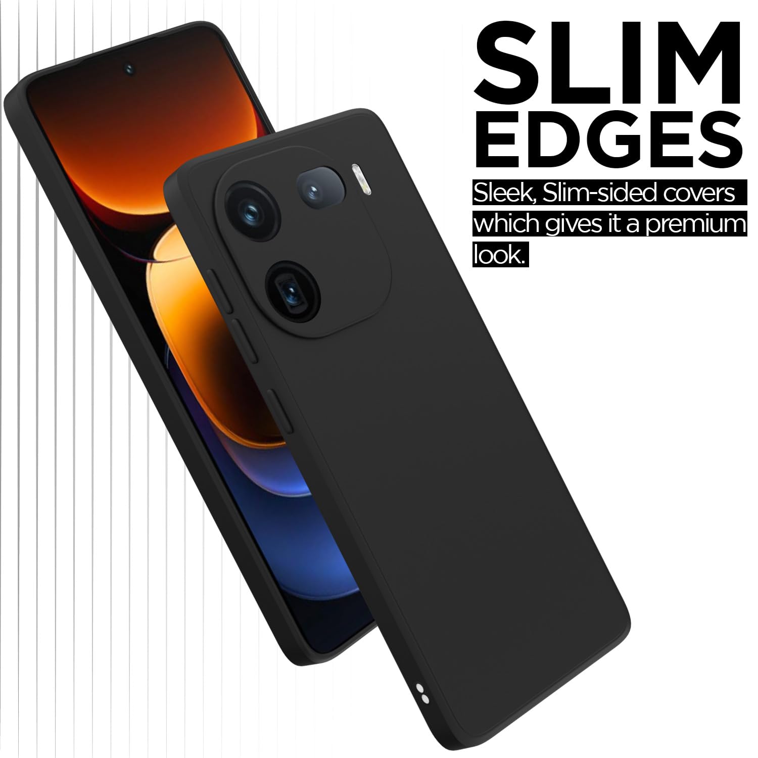 Pikkme IQOO 12 5G Liquid Silicone Back Cover | Black
