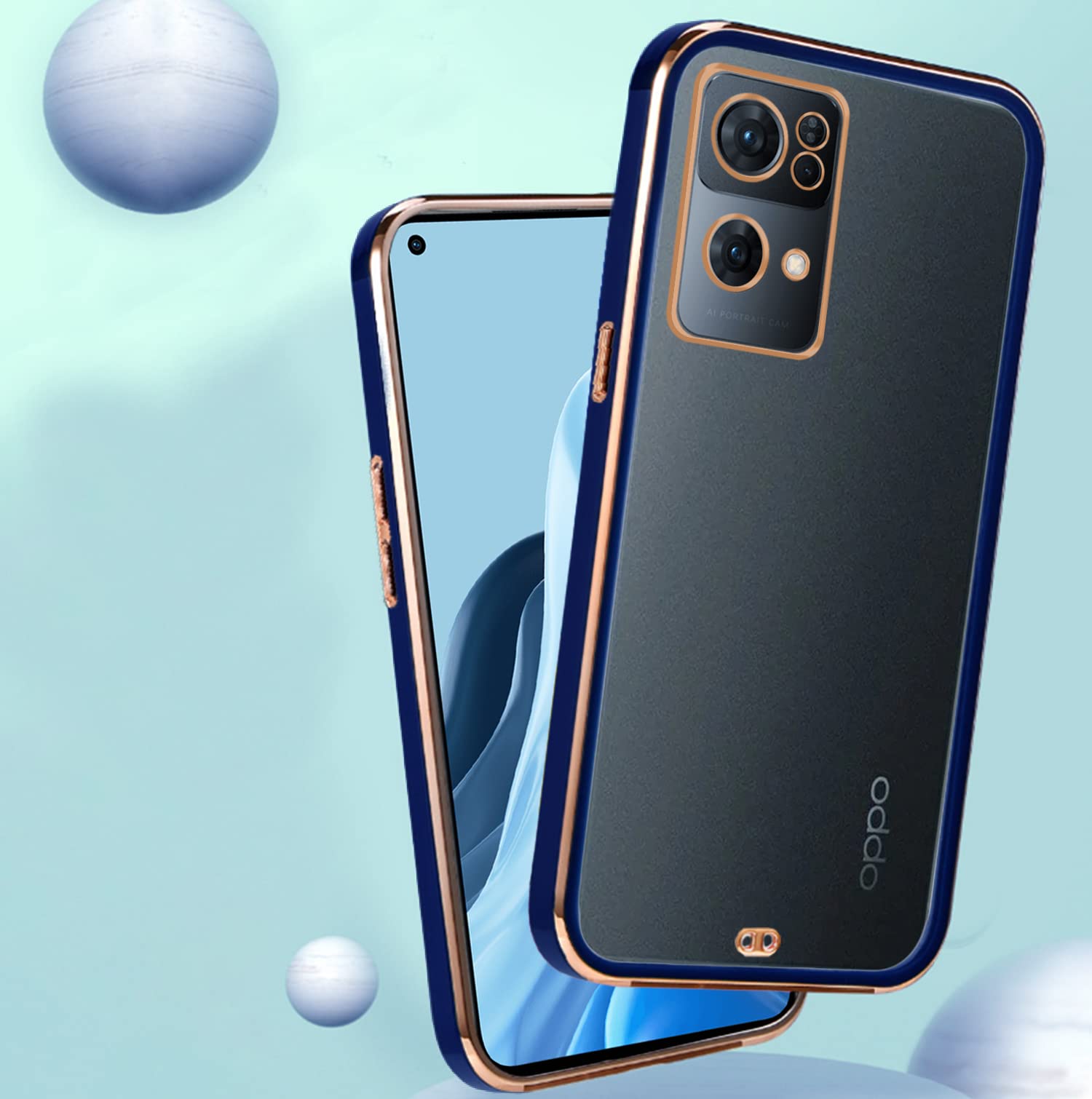 Oppo Reno 7 Pro 5G back cover in blue by Pikkme – photo 4