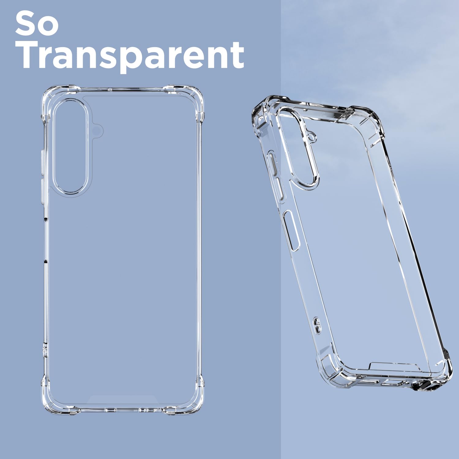 Pikkme Samsung Galaxy A15 5G PC + TPU Crystal Clear Transparent Back Cover (Transparent)
