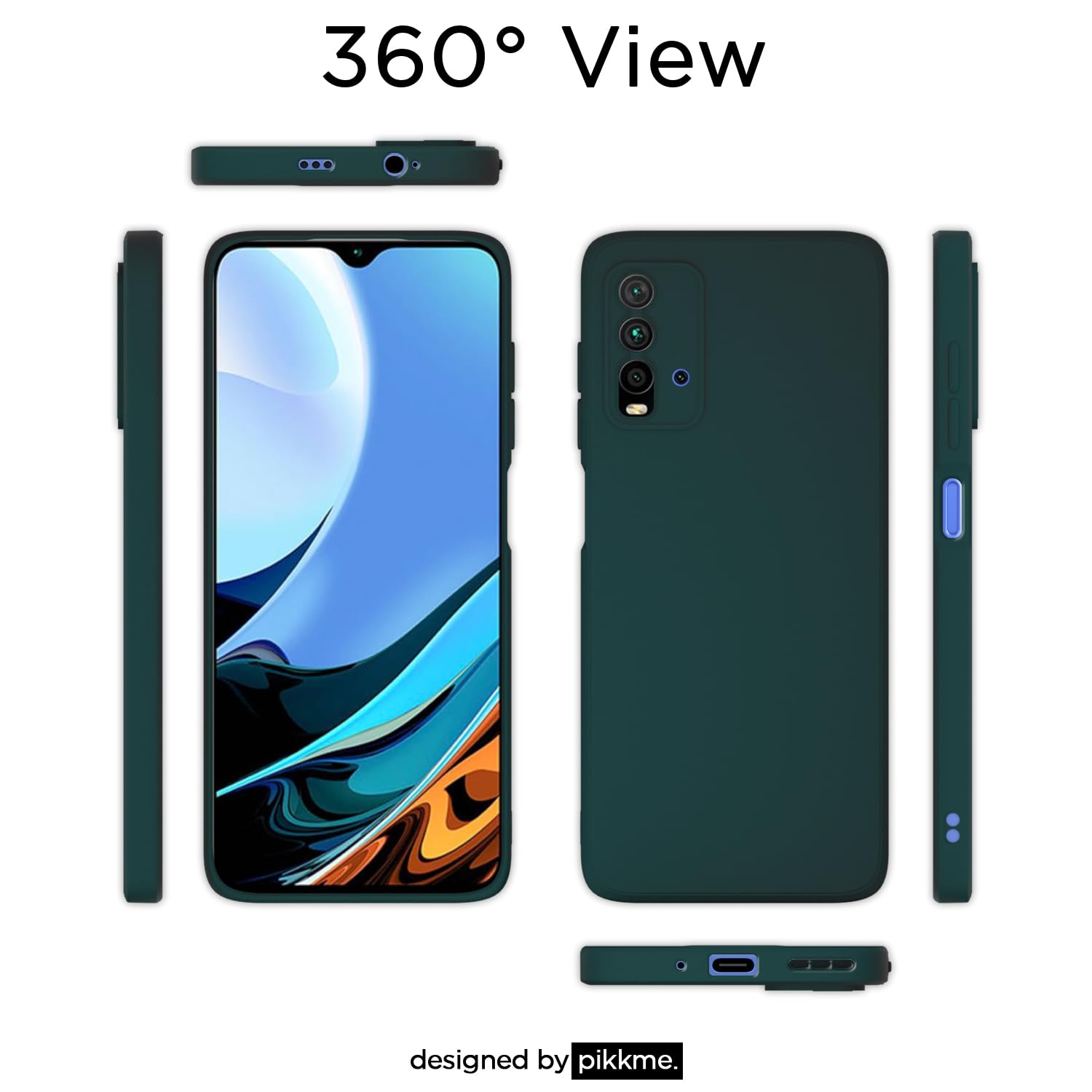 Pikkme Mi Redmi 9 Power Liquid Silicone Back Cover | Green