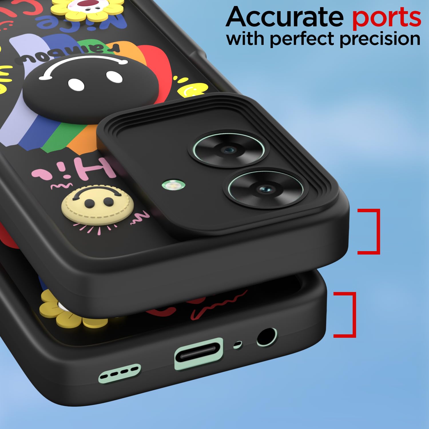 Pikkme black mobile back cover for Realme Narzo N61/C61 4G – photo 4