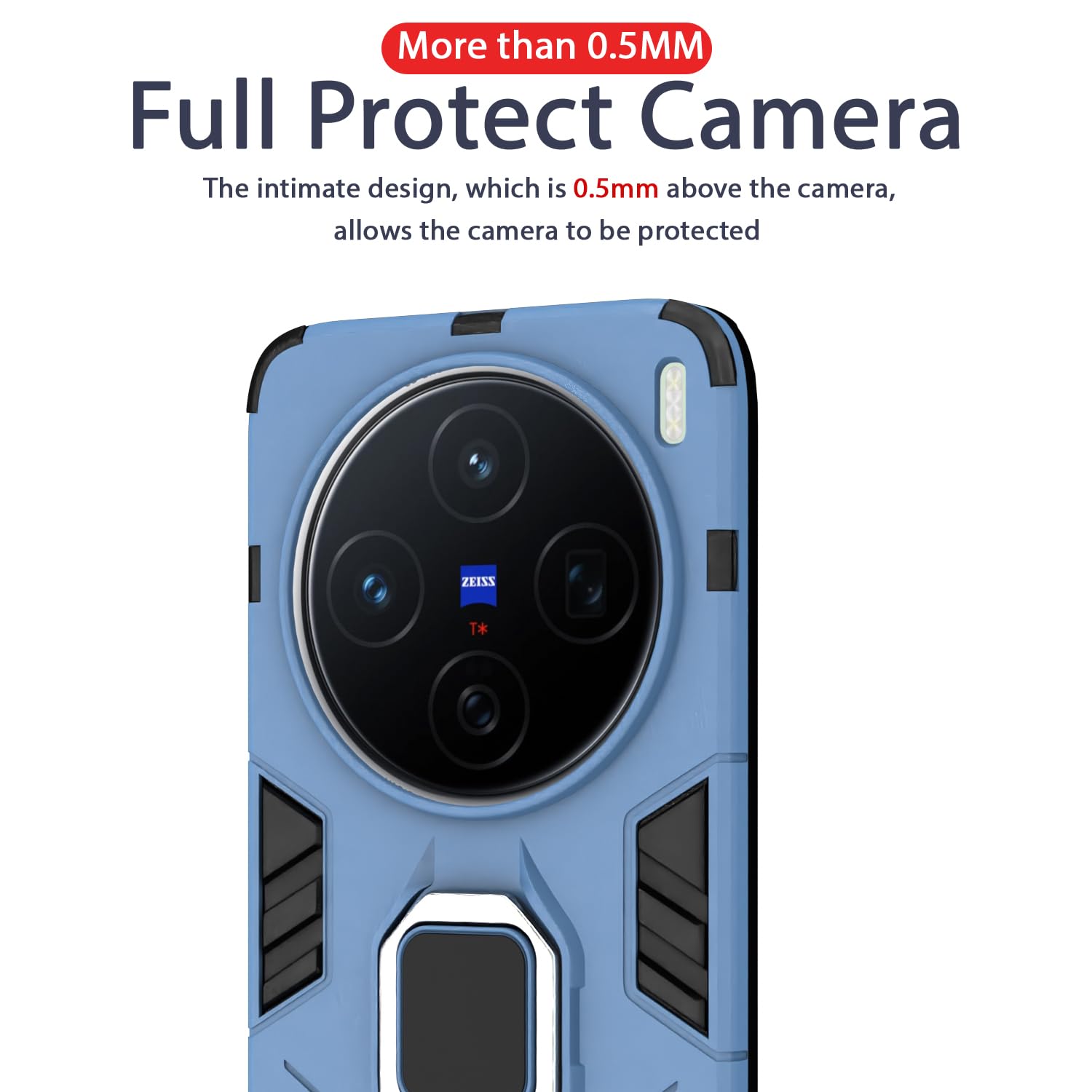 Pikkme Vivo X200 5G D5 Tough Armor Bumper Cover (Blue)