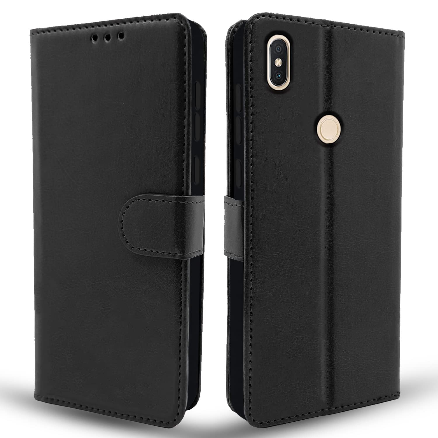Redmi Y2 Black Vintage Flip Cover
