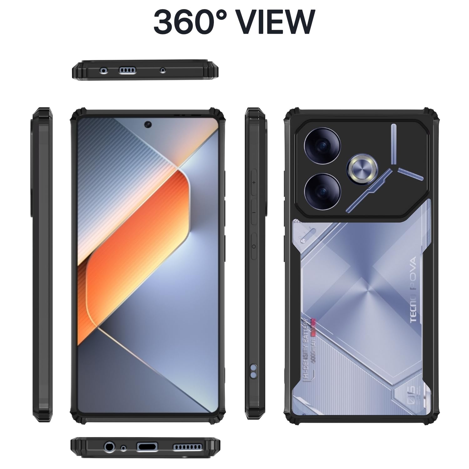 Black Clear mobile cover for Tecno Pova 6 – Pikkme – photo 2