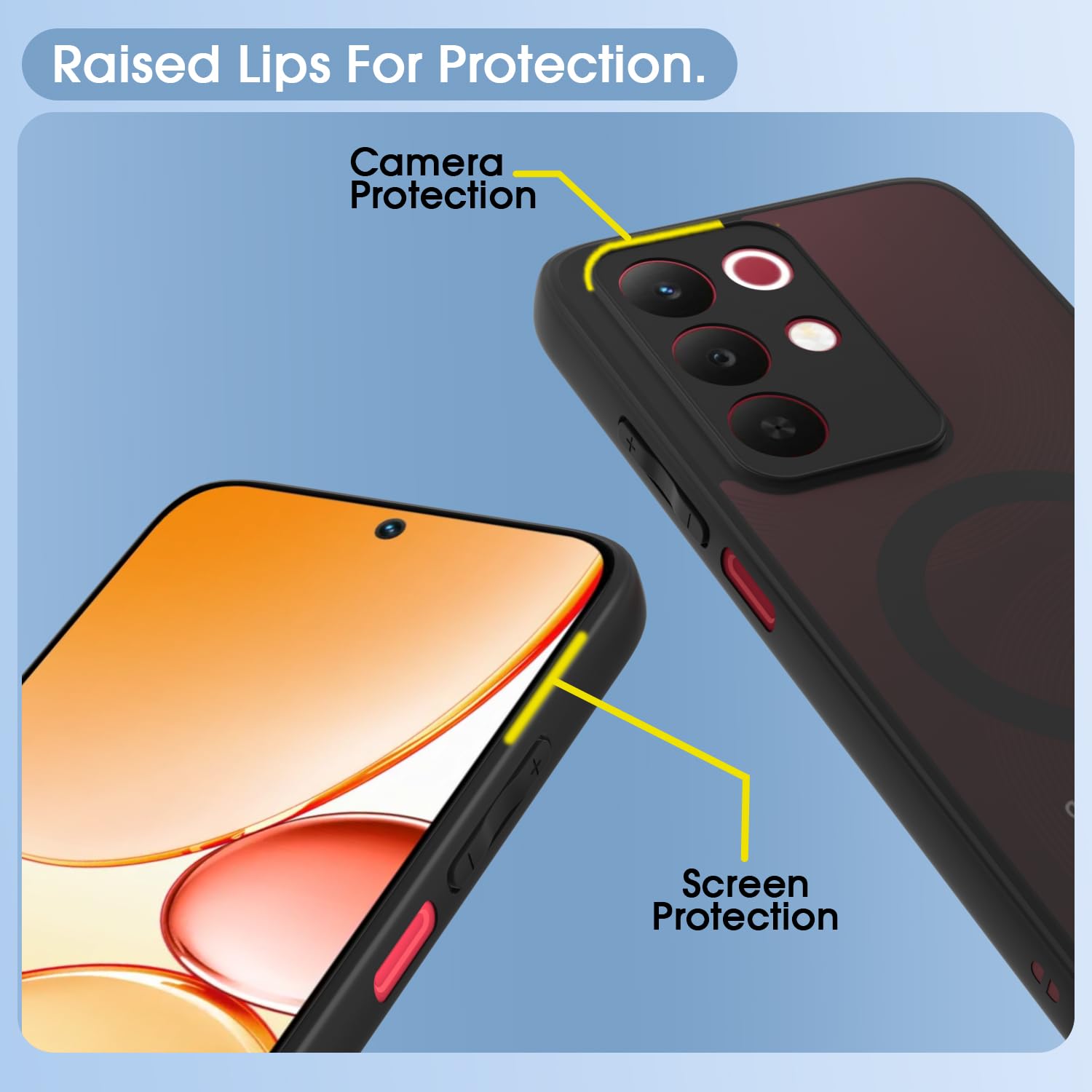 Pikkme Realme Narzo 90X/C85/15X 5G MagSafe black smoke mag-safe mobile cover – photo 4
