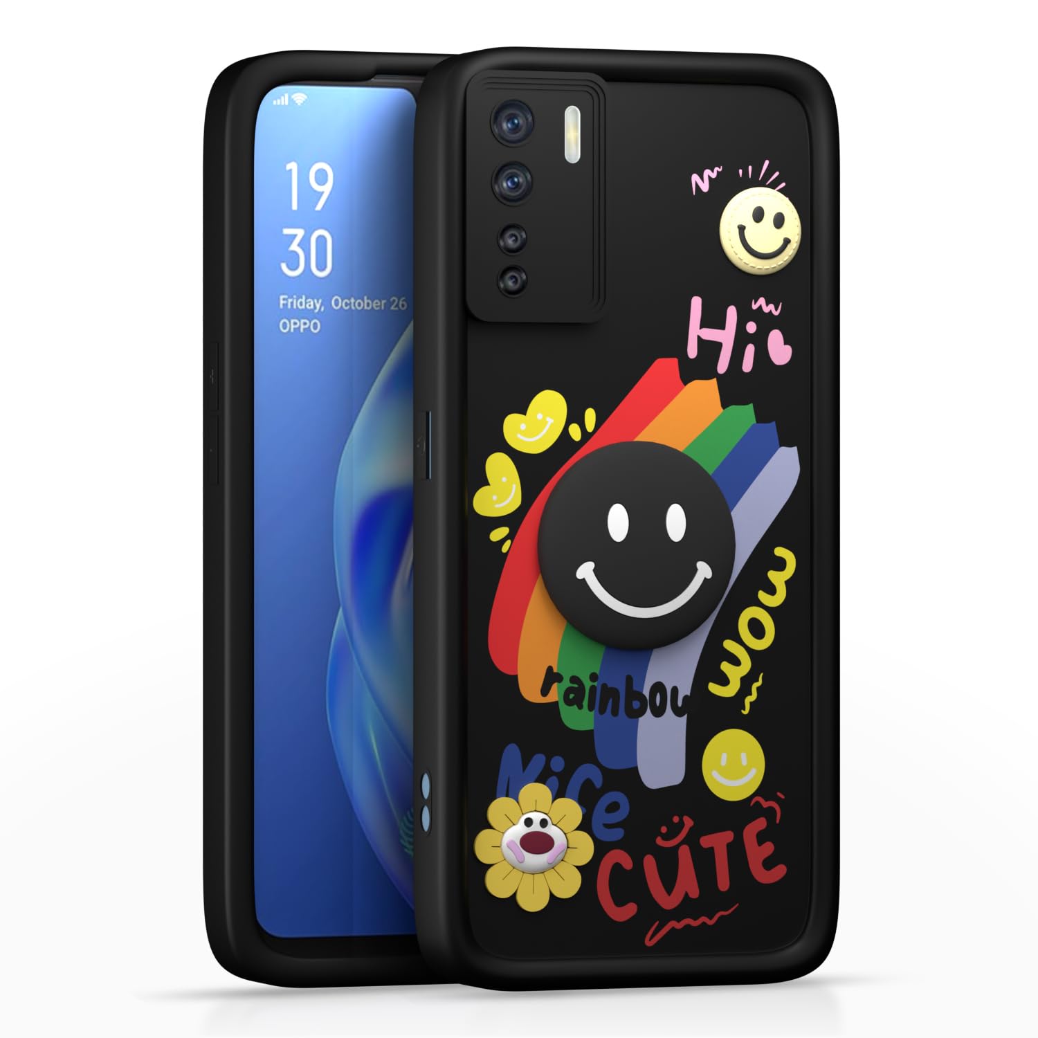 Black Soft Silicone mobile cover for Oppo F15 – Pikkme