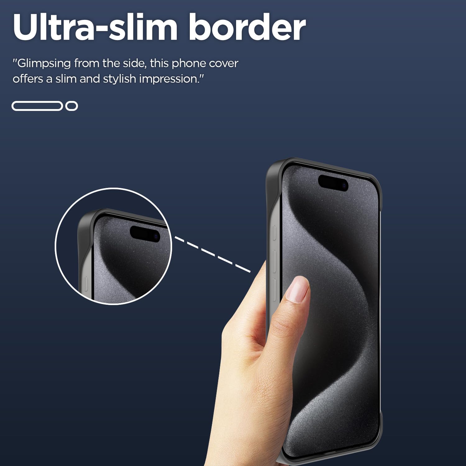 iPhone 15 Pro Max Frameless mobile back cover in black by Pikkme – photo 2