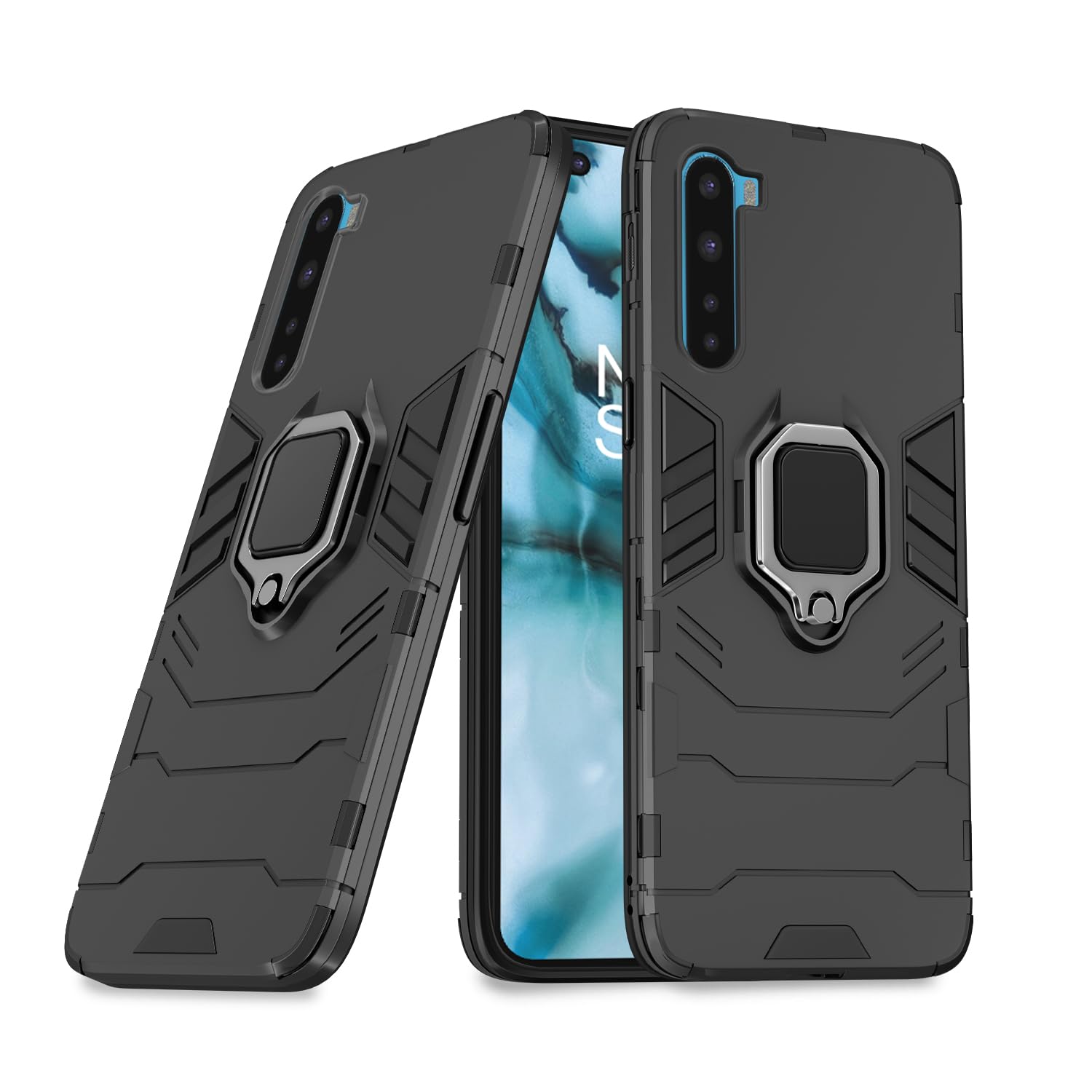 Pikkme black D5 Tough Armor back cover for OnePlus Nord (2020)