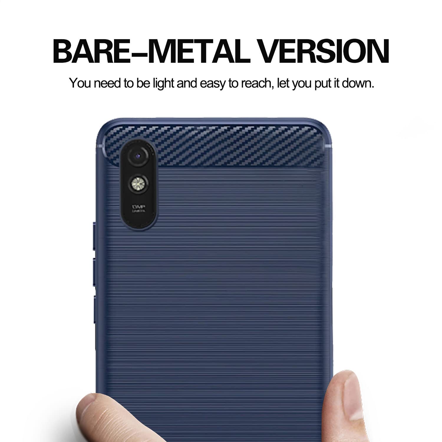 Pikkme Mi Redmi 9A / 9i / 9A Sport Hybrid Carbon Fiber Back Cover | Blue