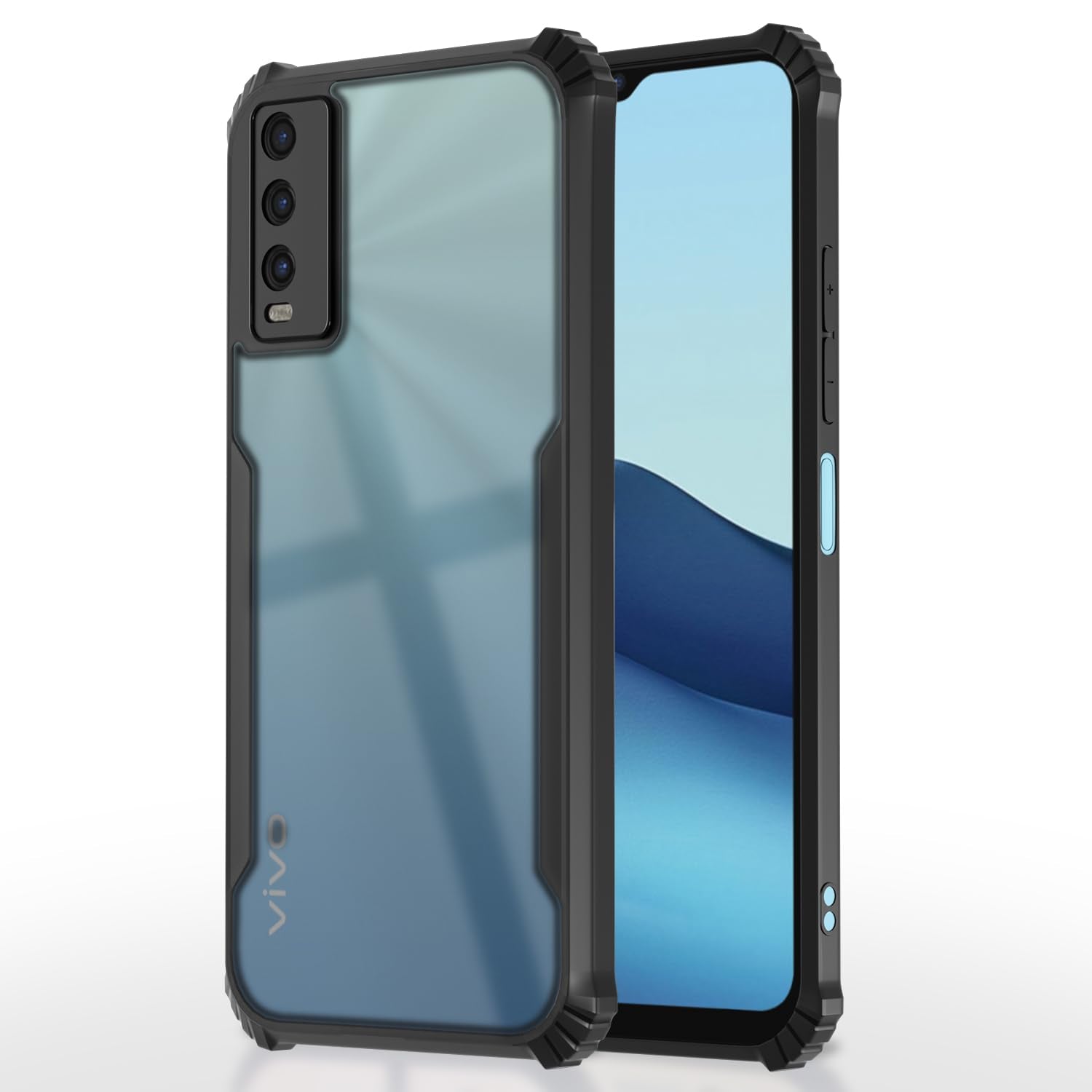 Pikkme black Clear mobile cover for Vivo Y20