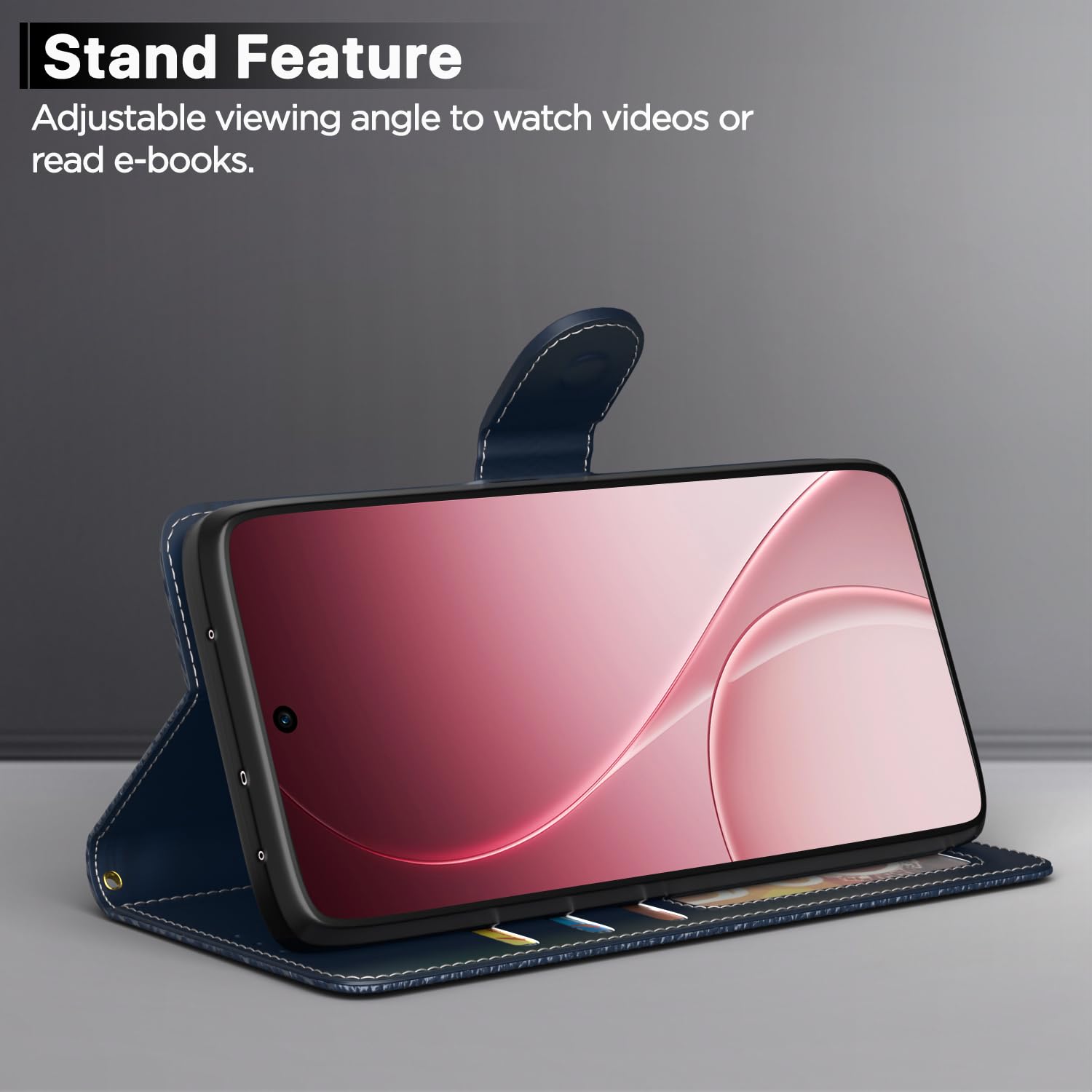 Pikkme blue Wallet mobile flip cover for Oppo Reno 15C 5G – photo 3