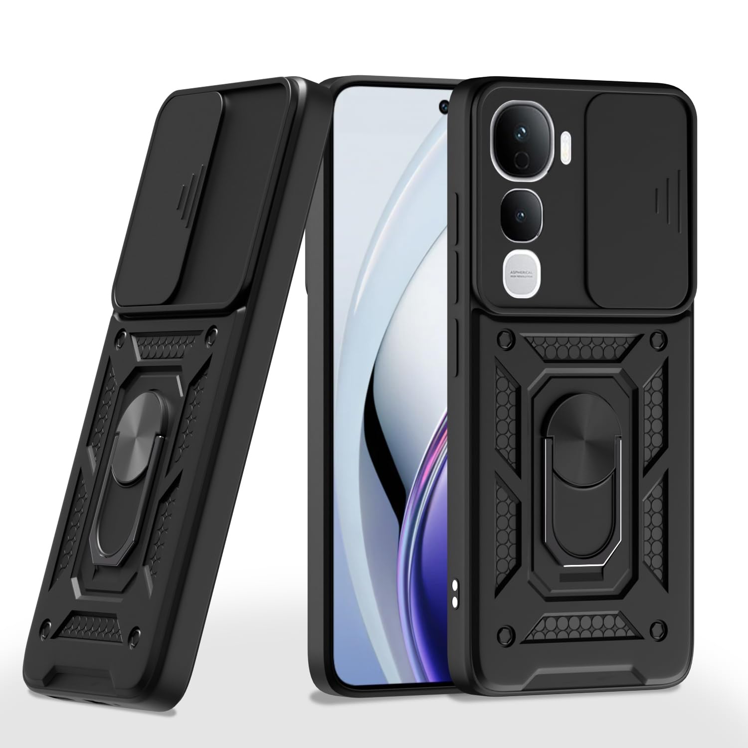 Pikkme Vivo Y400 Pro 5G D10 Tough Armor Back Cover (Black)