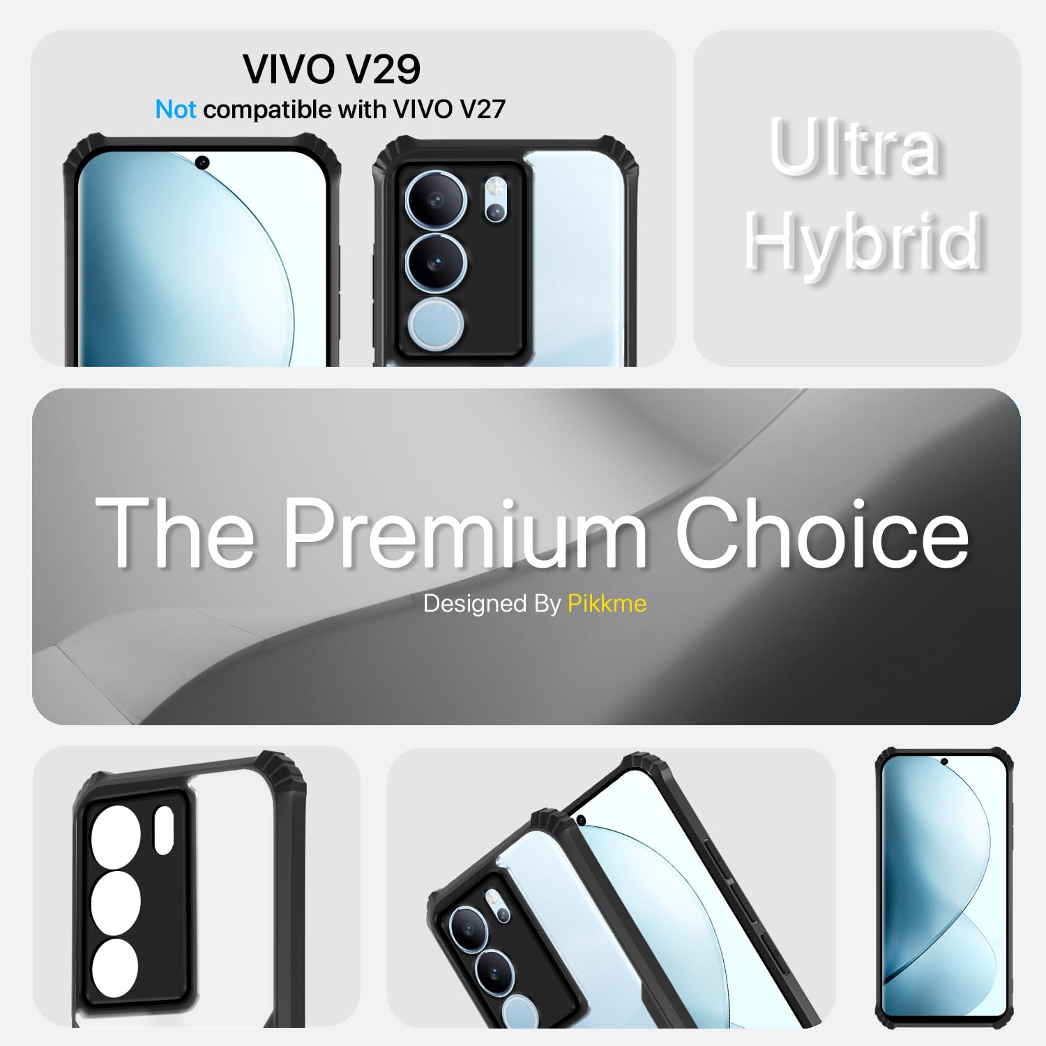 Pikkme Vivo V29 / V29 Pro 5G Eagle Back Cover (Black)