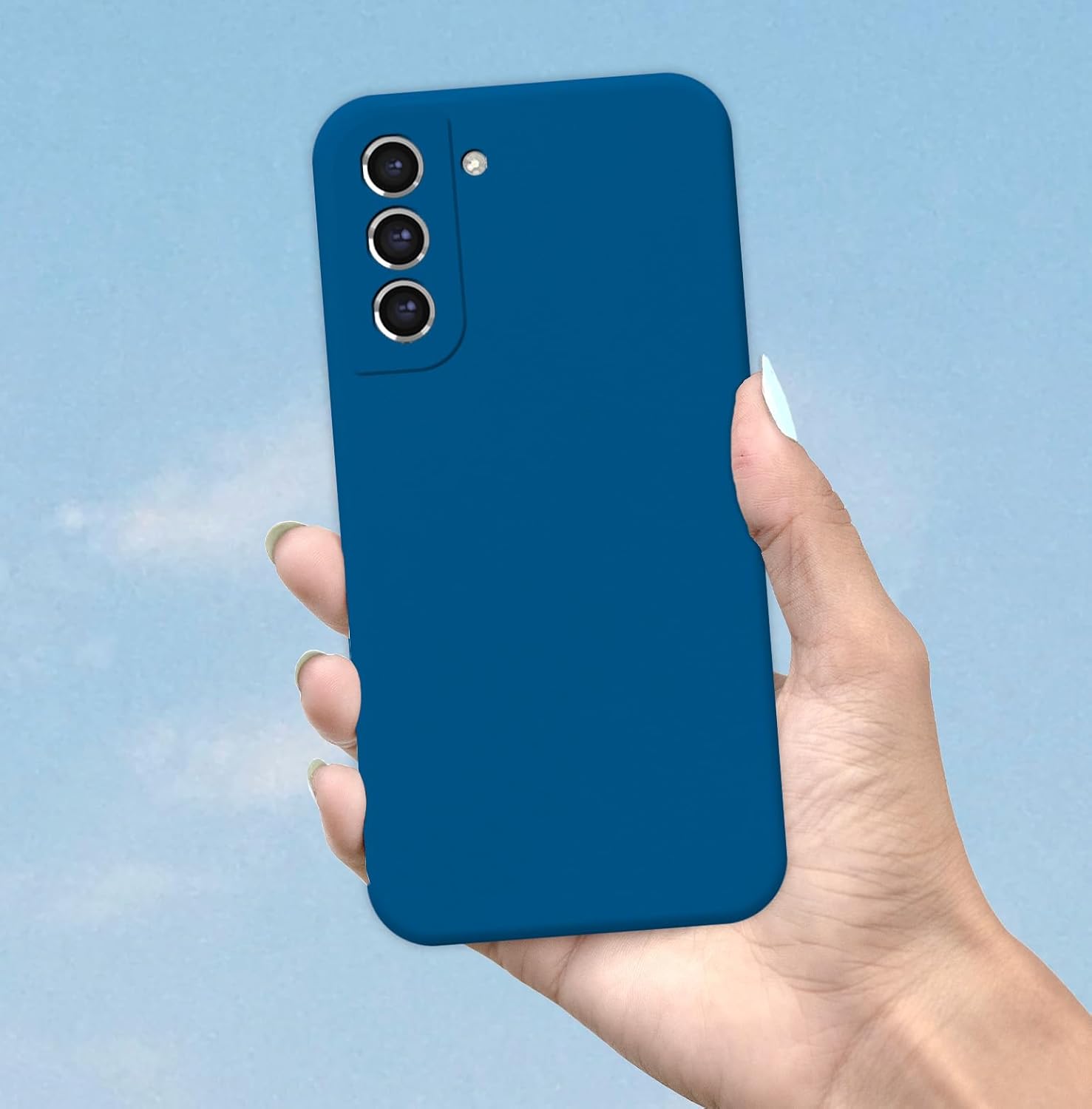 Pikkme Samsung Galaxy S21 FE 5G Soft Matte Silicone Shockproof Case | Blue