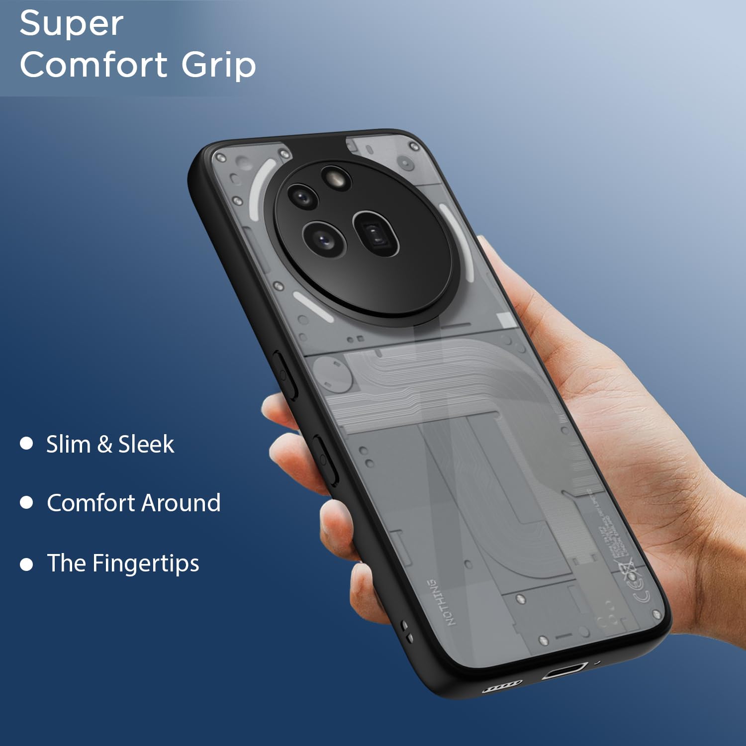Pikkme Nothing Phone 3a Pro 5G Eagle 2 Back Cover (Black)
