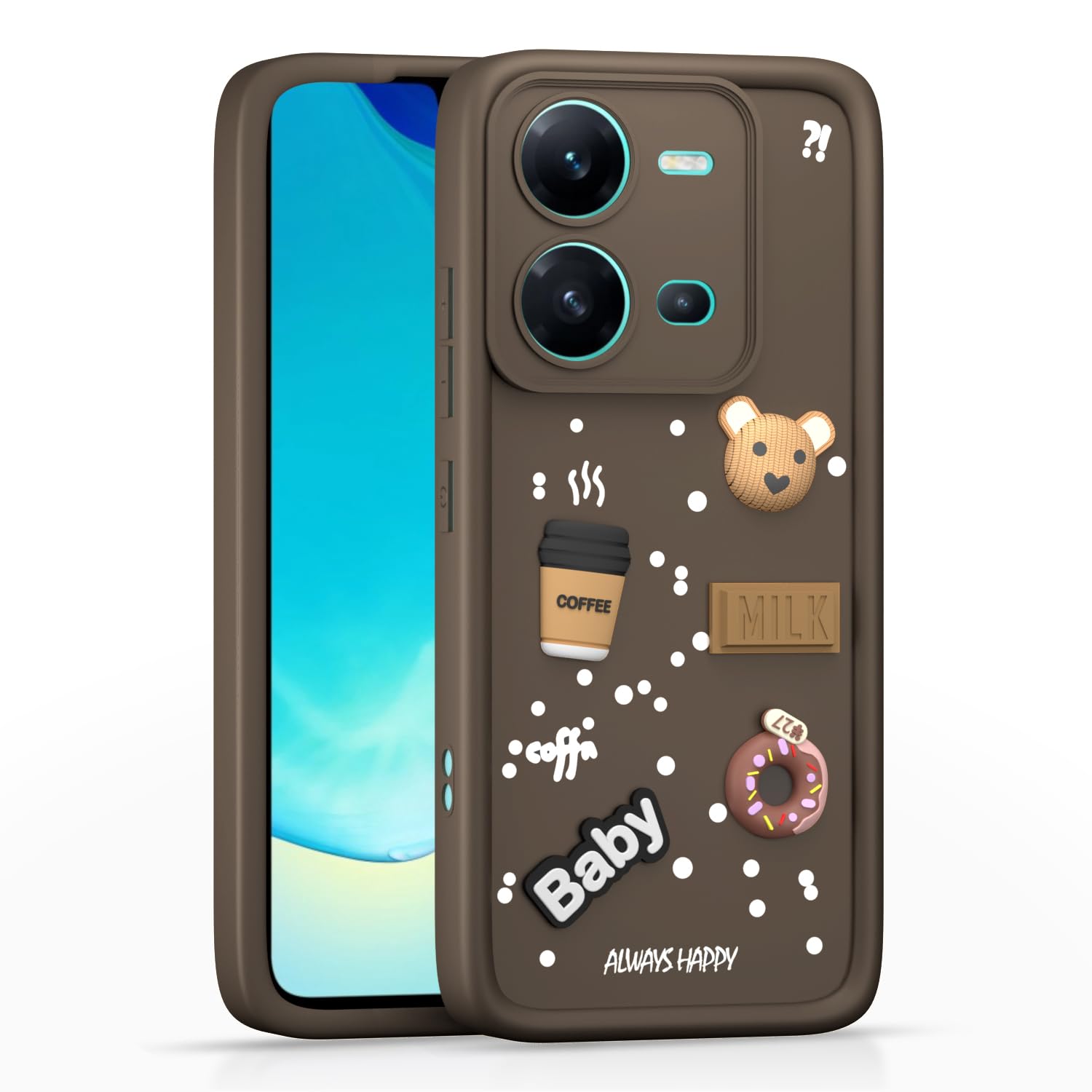 Pikkme brown Silicone back cover for Vivo V25 5G