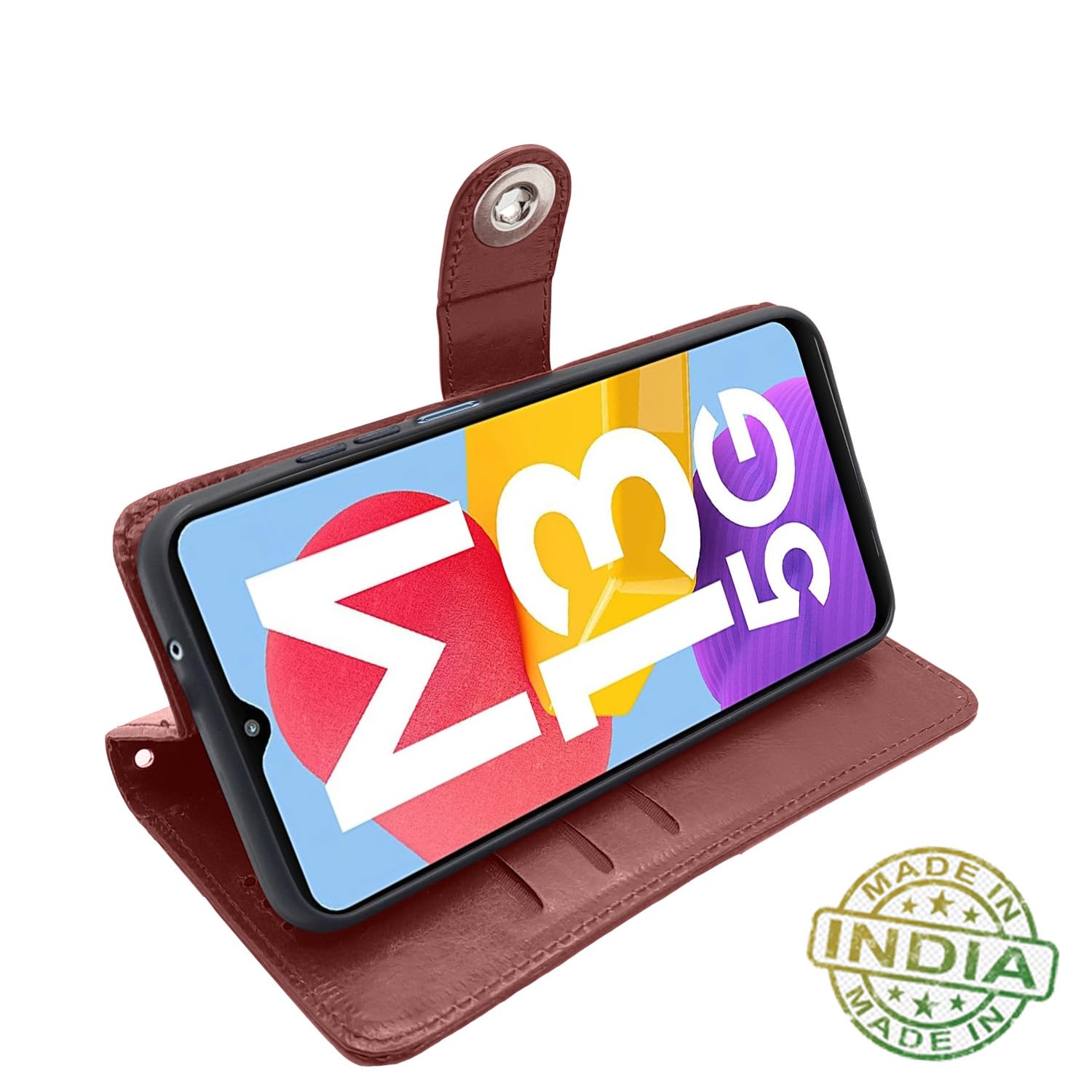 Samsung M13 5G mobile flip cover in brown by Pikkme – photo 5