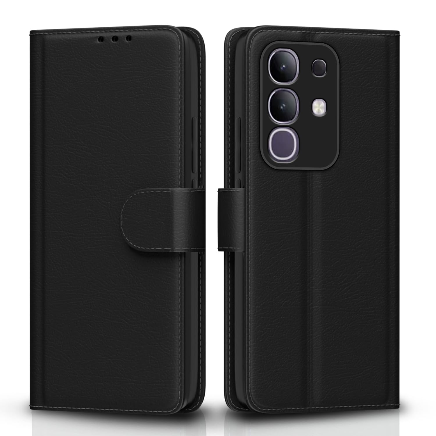 Pikkme Vivo T4x 5G / iQoo Z10x 5G Vintage Flip Cover (Black)