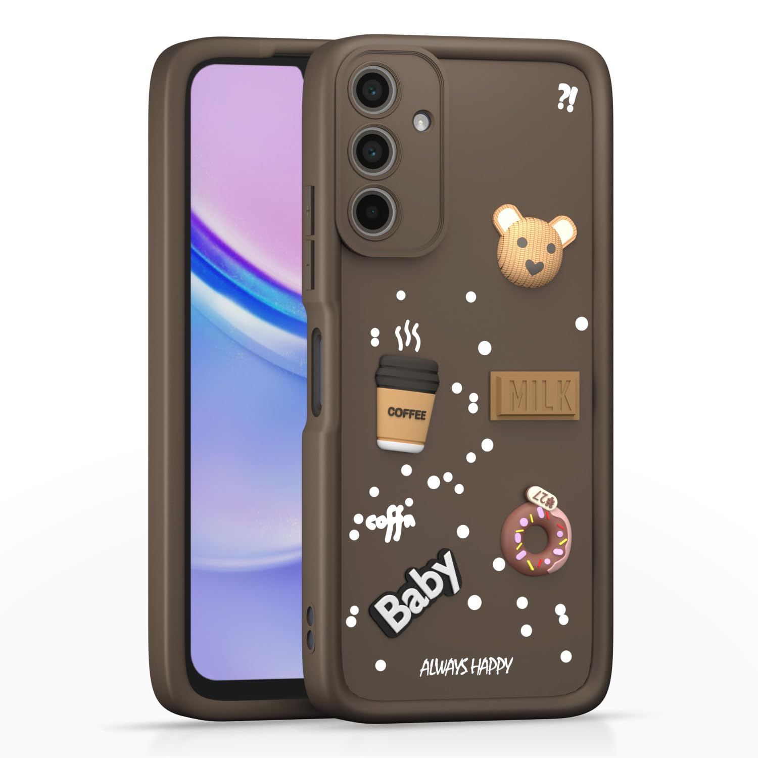 Samsung Galaxy M35 5G Cute Fun Cartoon 3D Bear Silicone Full Body Protection cartoon Brown
