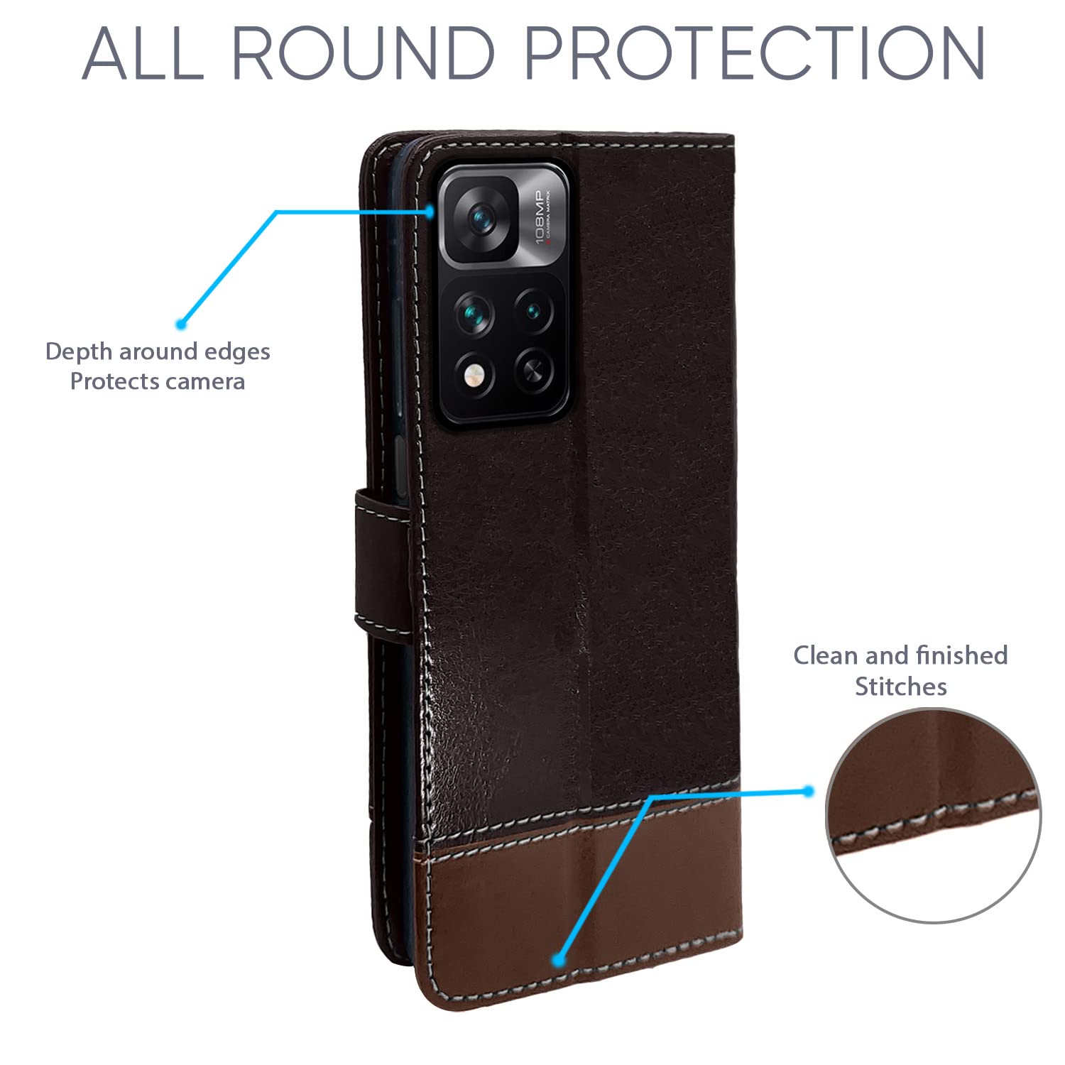 Pikkme Mi 11i 5G/11i coffee & brown flip case – photo 4