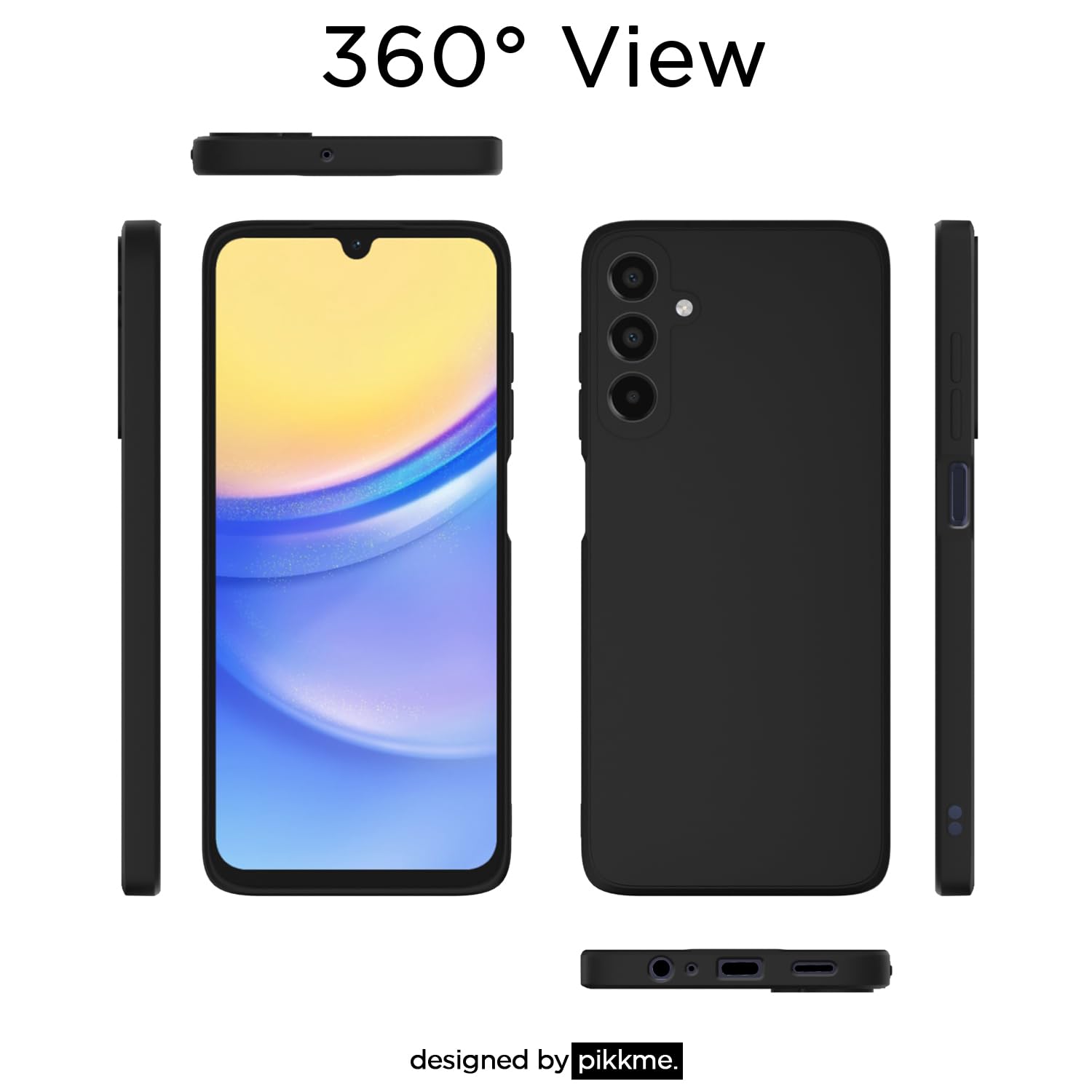Pikkme Samsung Galaxy A15 5G Liquid Silicone Back Cover | Black