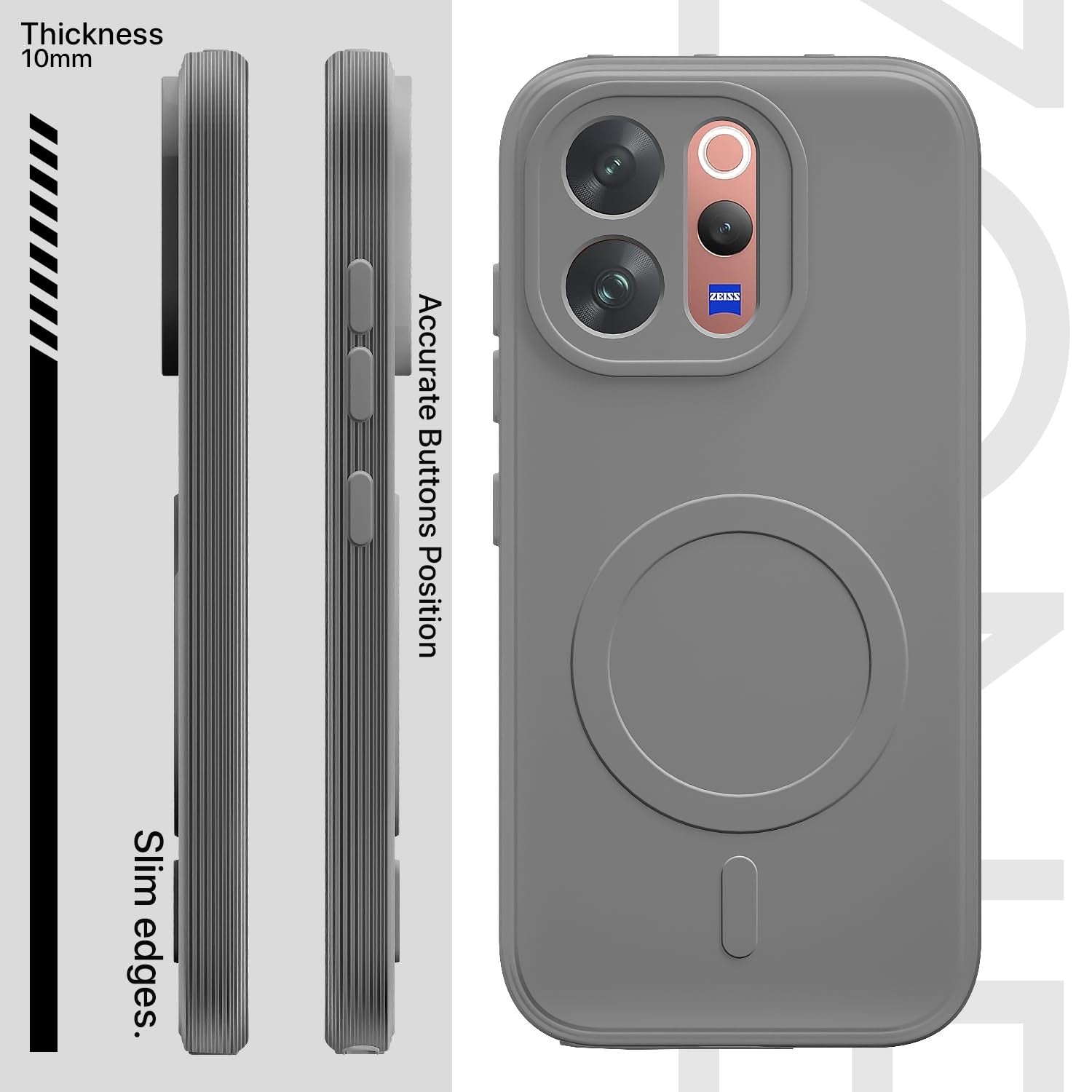 Vivo V70 5G mobile back cover in grey by Pikkme – photo 3