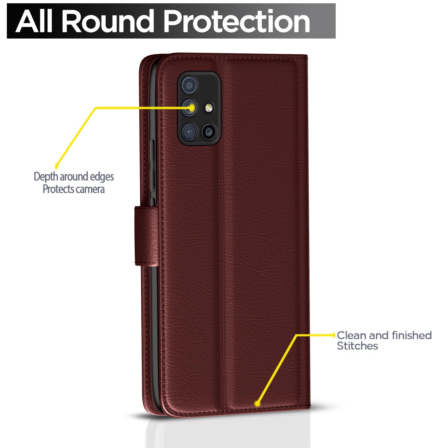 Pikkme Samsung Galaxy A71 Vintage Flip Cover (Brown)