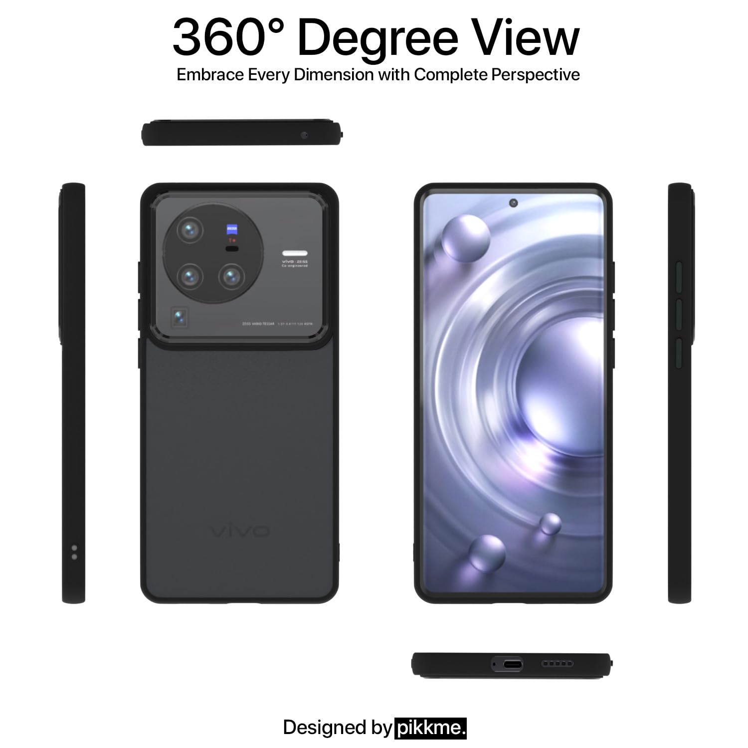 Vivo X80 Pro Chrome mobile cover in black by Pikkme – photo 4