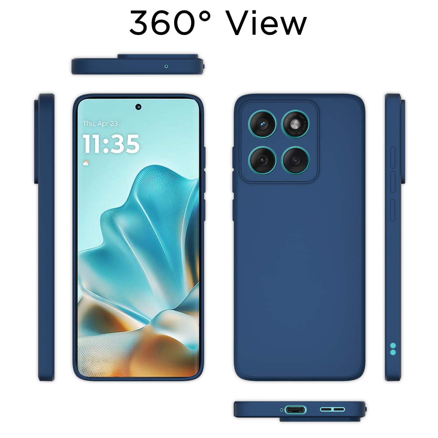Pikkme Moto Edge 60 Fusion 5g Liquid Silicone Back Cover (Blue)