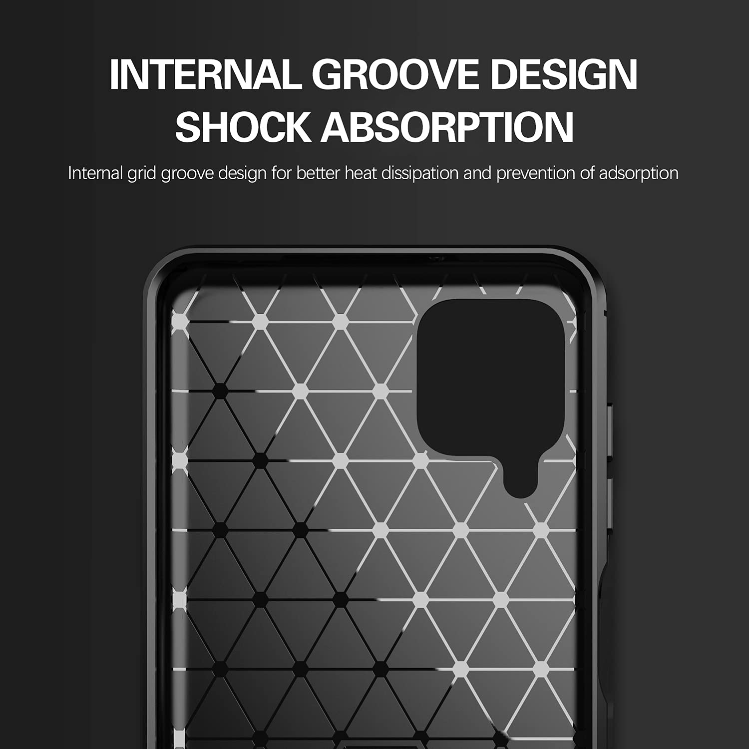Pikkme Samsung Galaxy M12 / F12 / A12 Hybrid Carbon Fiber Back Cover | Black