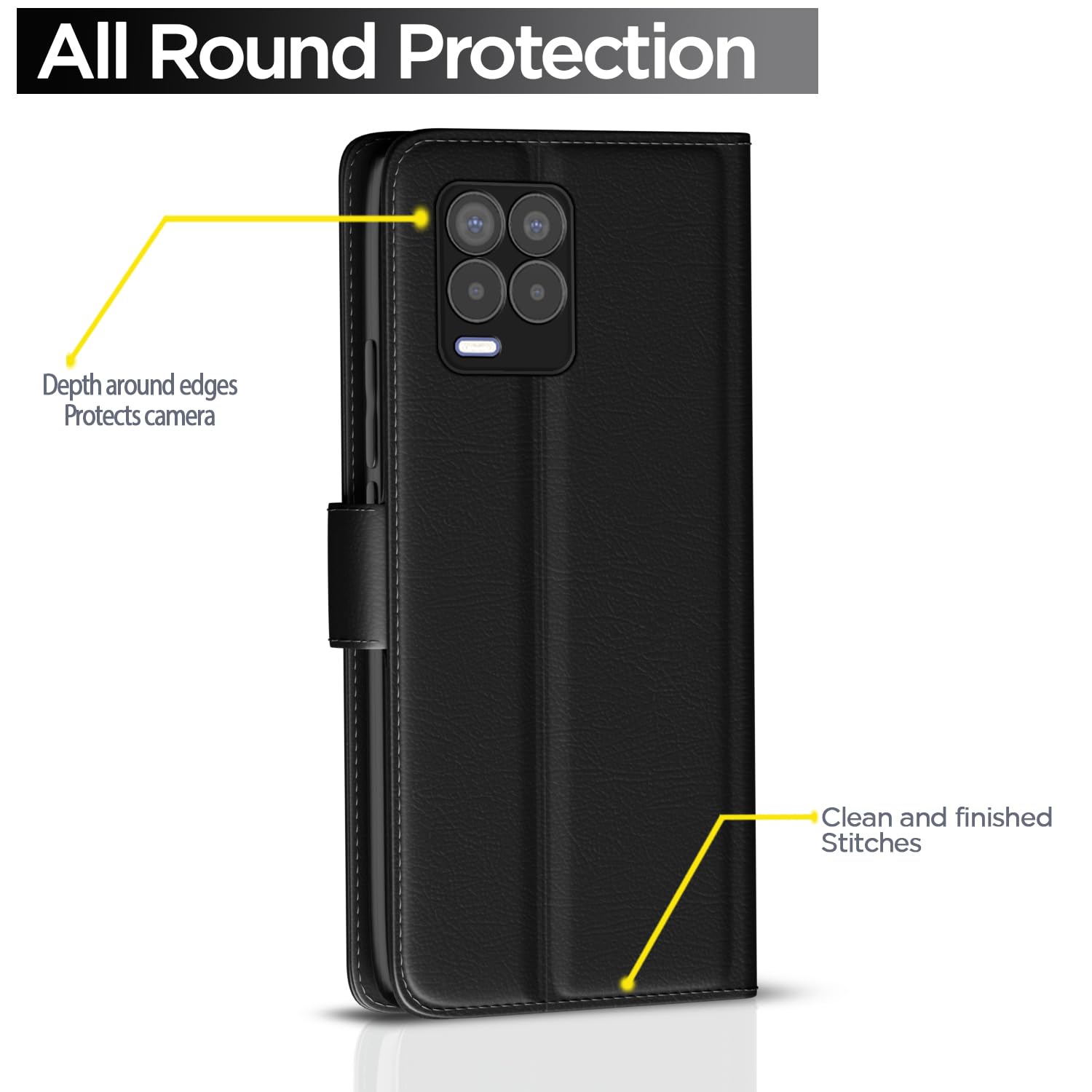 Black wallet flip cover for Realme 8/8 Pro – Pikkme – photo 4