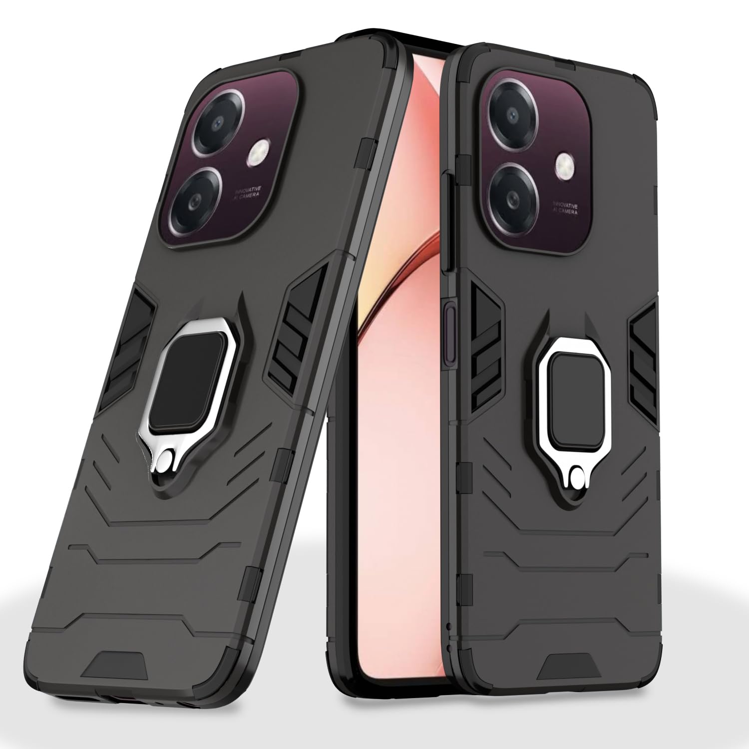 Pikkme black D5 Tough Armor mobile cover for Oppo A3x 5G/A3x 4G/A3 5G