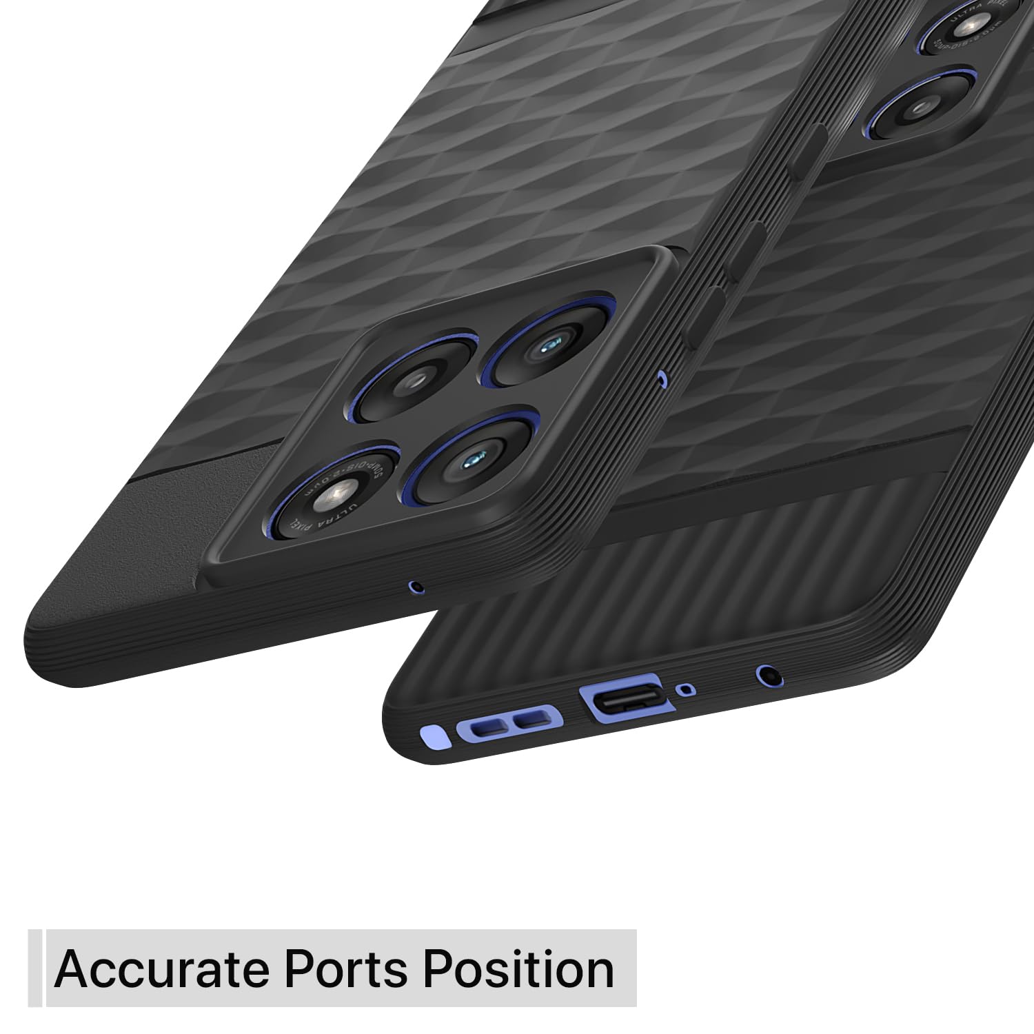 Pikkme Motorola Moto Edge 60 Stylus 5G Shockproof Soft Flexible Gencase Back Cover (Black)
