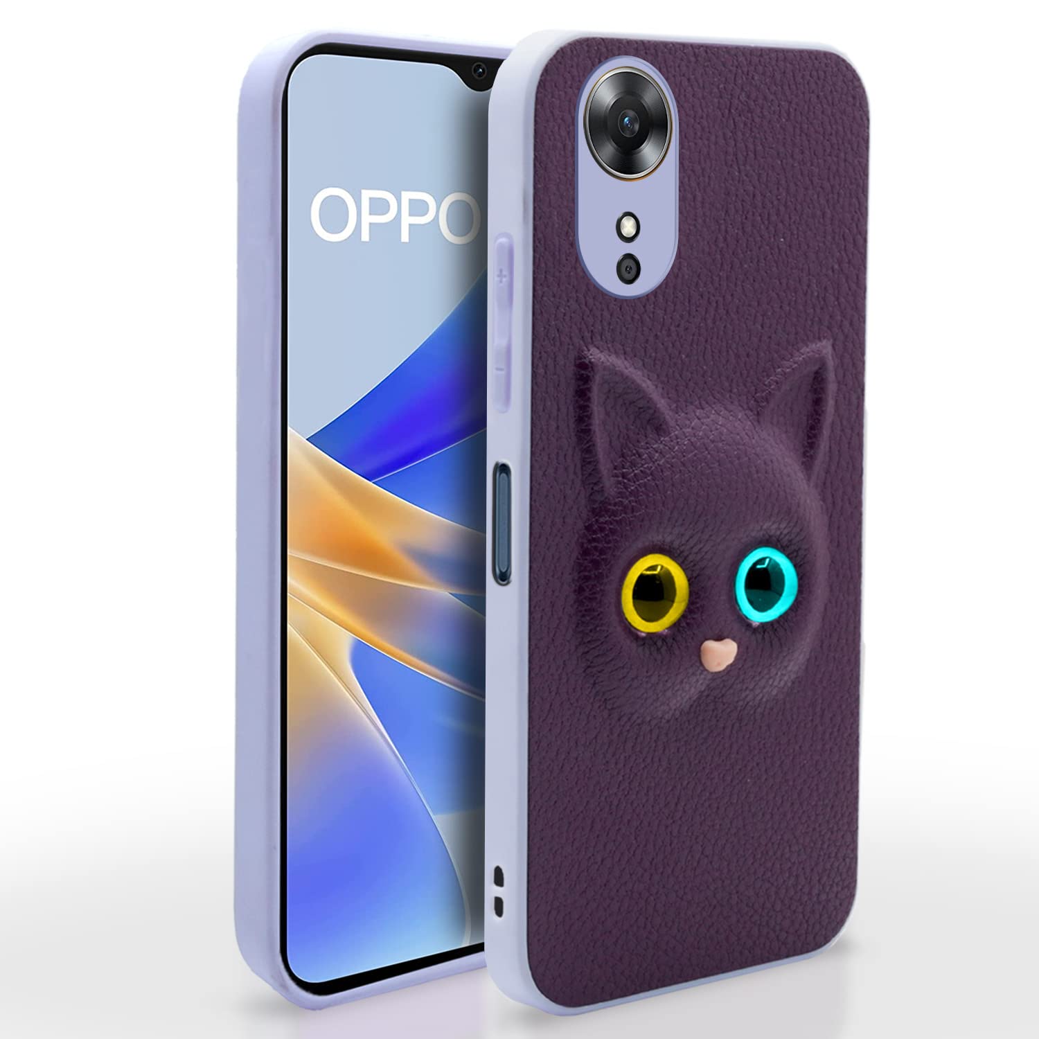Pikkme Oppo A17 Cat purple mobile back cover