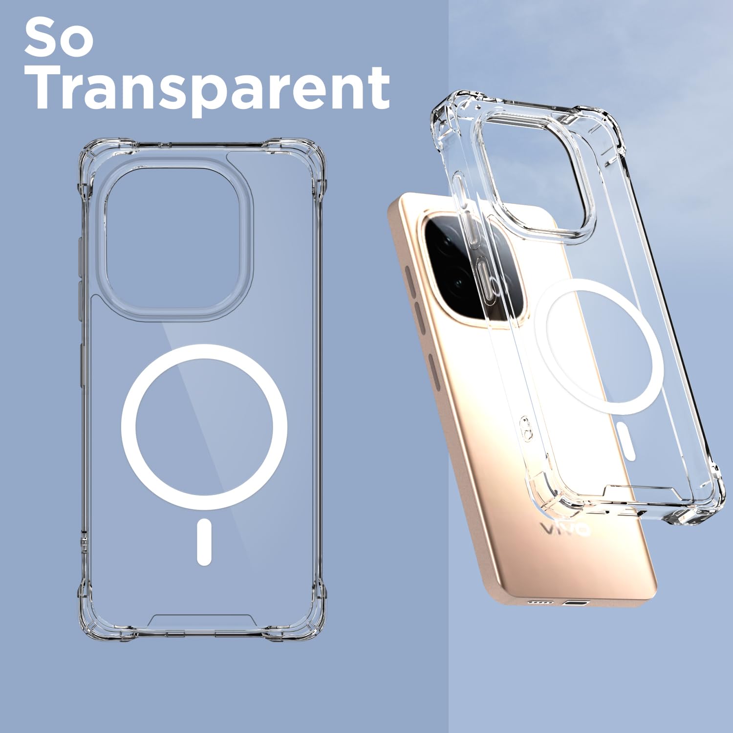 Pikkme transparent mag-safe phone cover for iQOO Neo 10/Vivo Y300 GT 5G – photo 2