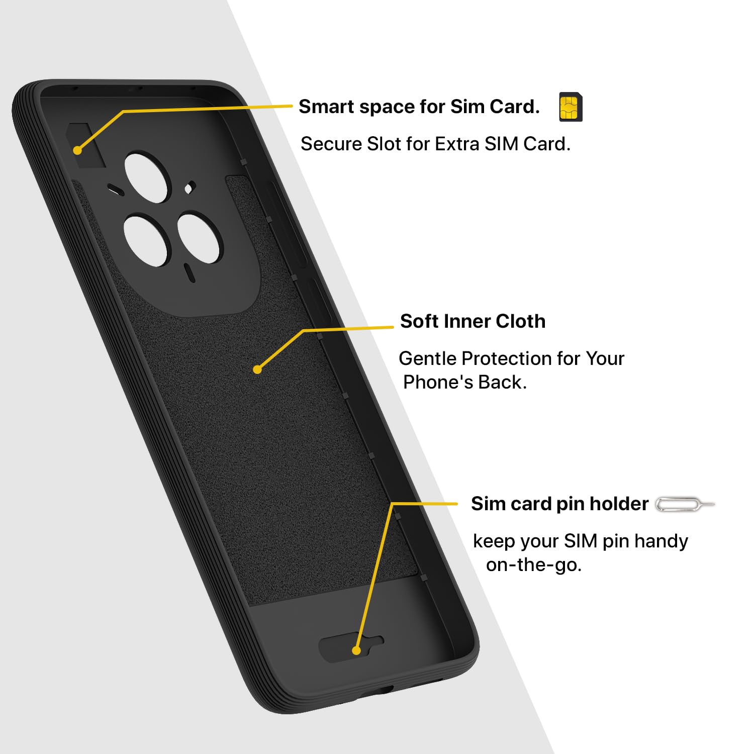 Pikkme Realme 14 Pro Plus 5G / Realme P3 Pro 5G Gencase Back Cover (Black)