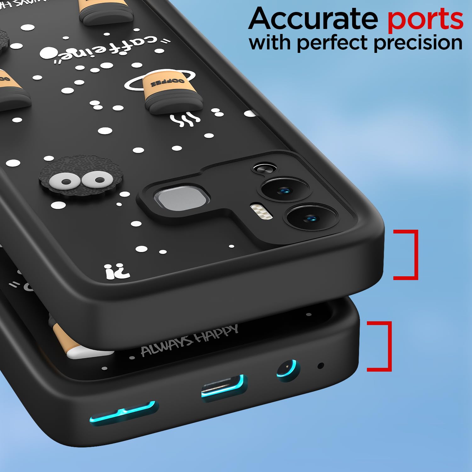 Pikkme black Silicone mobile cover for Infinix Hot 12 Play/3D – photo 4