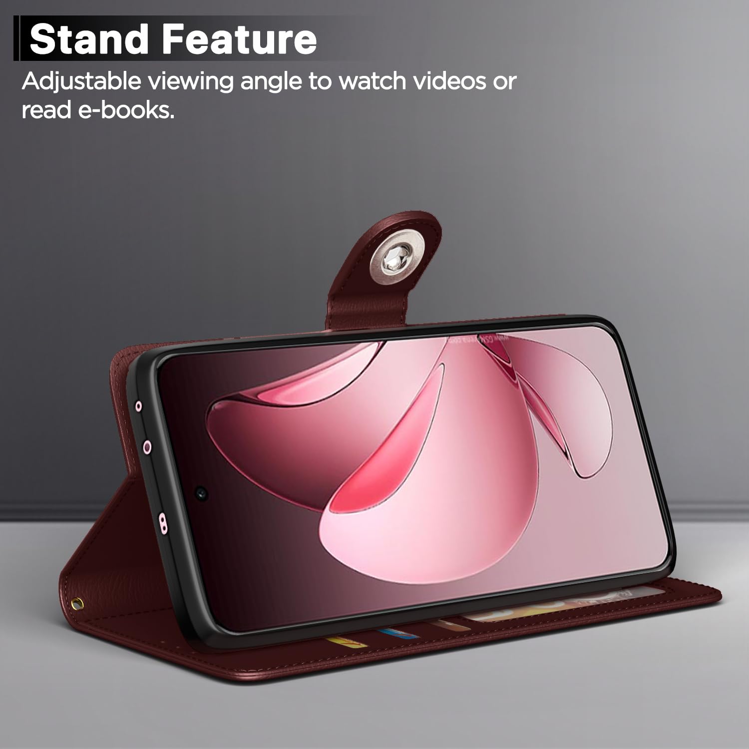 Pikkme Oppo Reno 13 Pro 5G brown flip case – photo 3