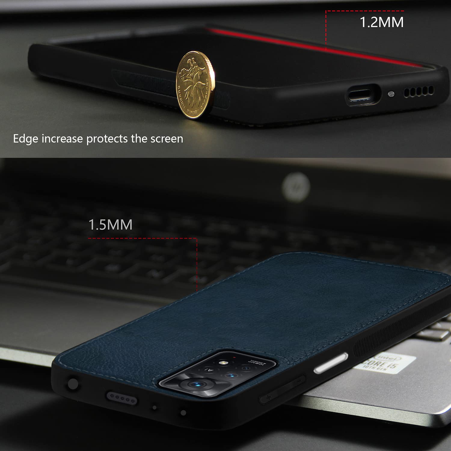 Pikkme Redmi Note 11 Pro/Note 11 Pro Plus 5G Leatherback Back Case | Blue