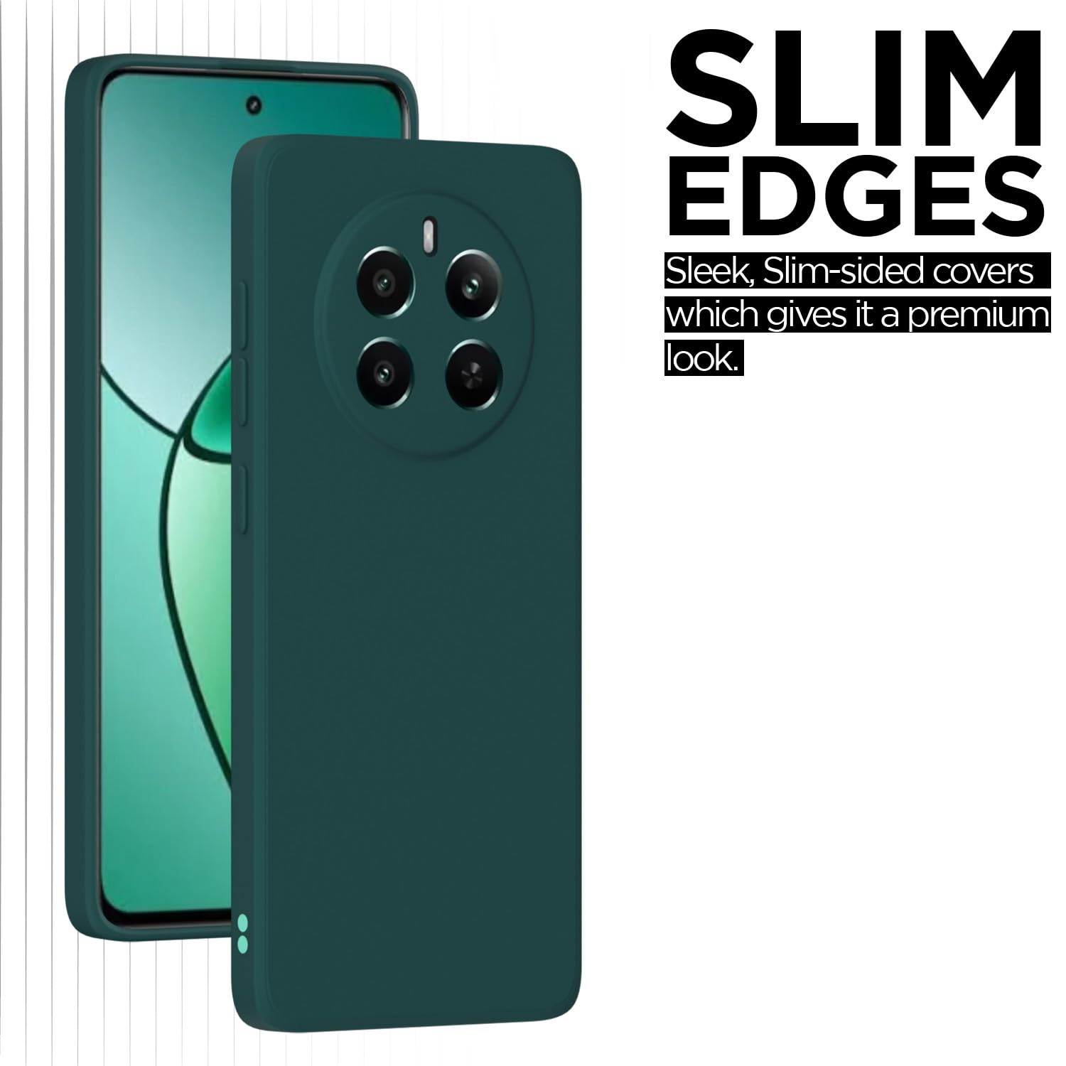 Pikkme Realme 12 Plus 5G Liquid Silicone Back Cover (Green)