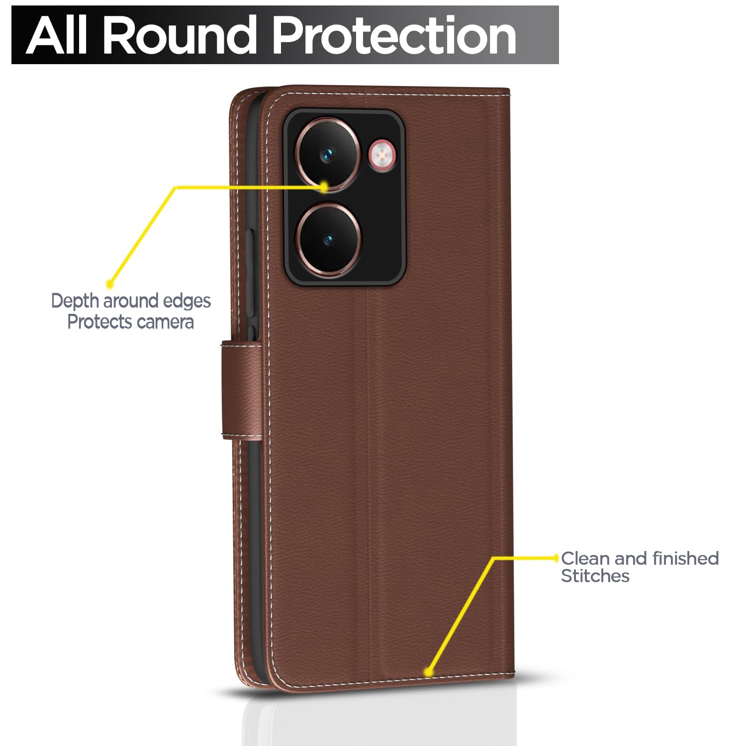 Pikkme Realme P3 Ultra 5G Contrast Flip Cover (Tan)