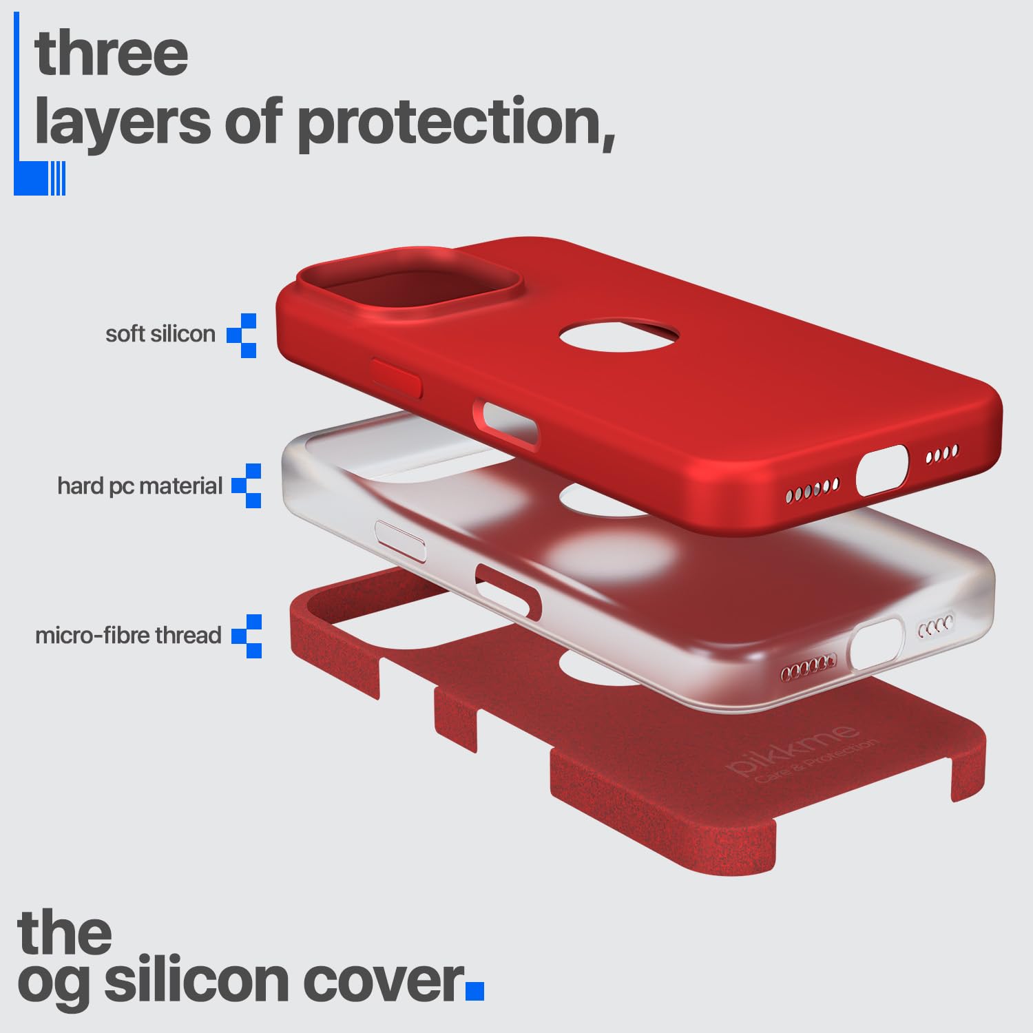 Pikkme iPhone 16 Pro Max Super Soft Silicone Back Cover (Red)